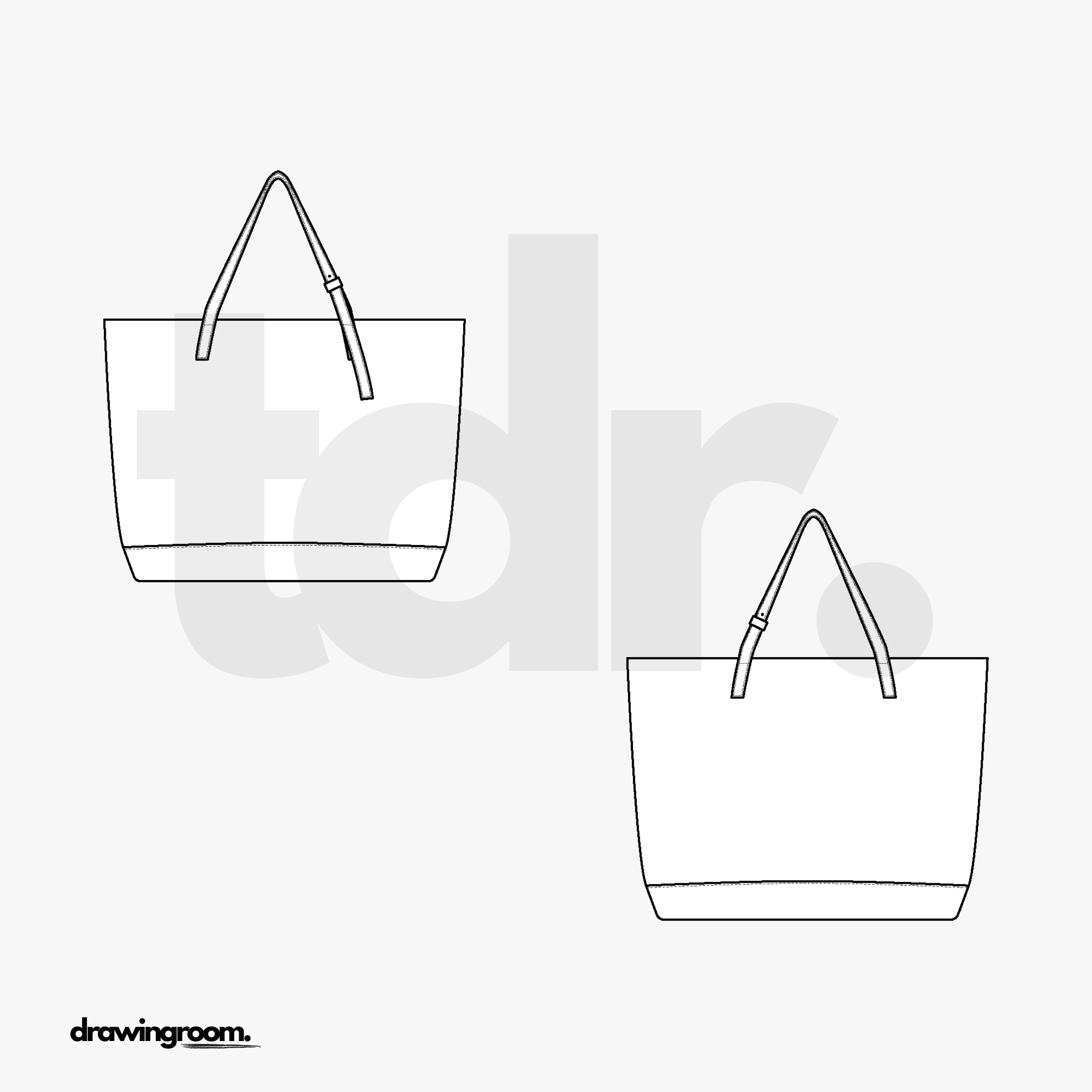 Adjustable Strap Tote Bag - Flat Mockup Vector