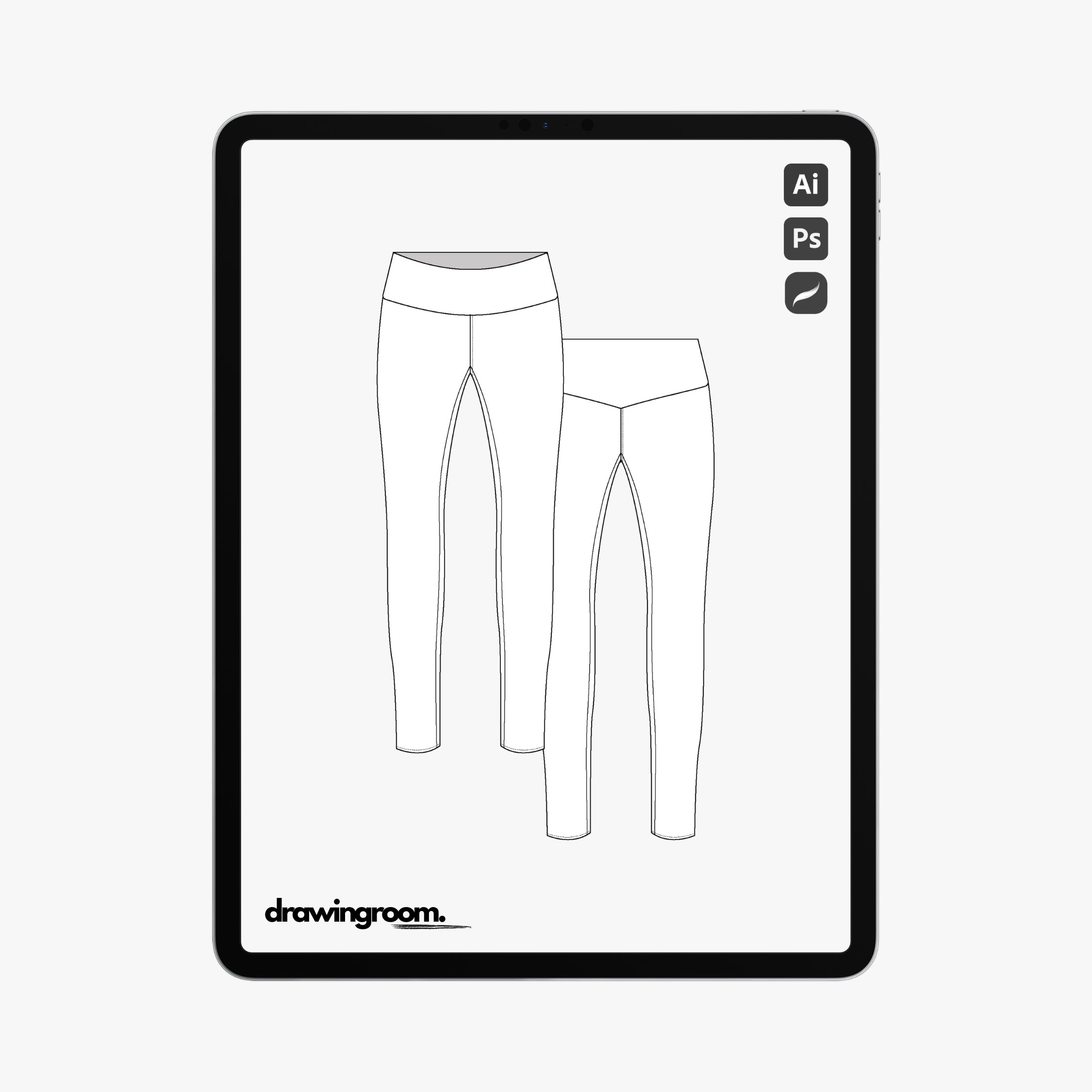 Athletic Leggings - Flat Mockup Vector