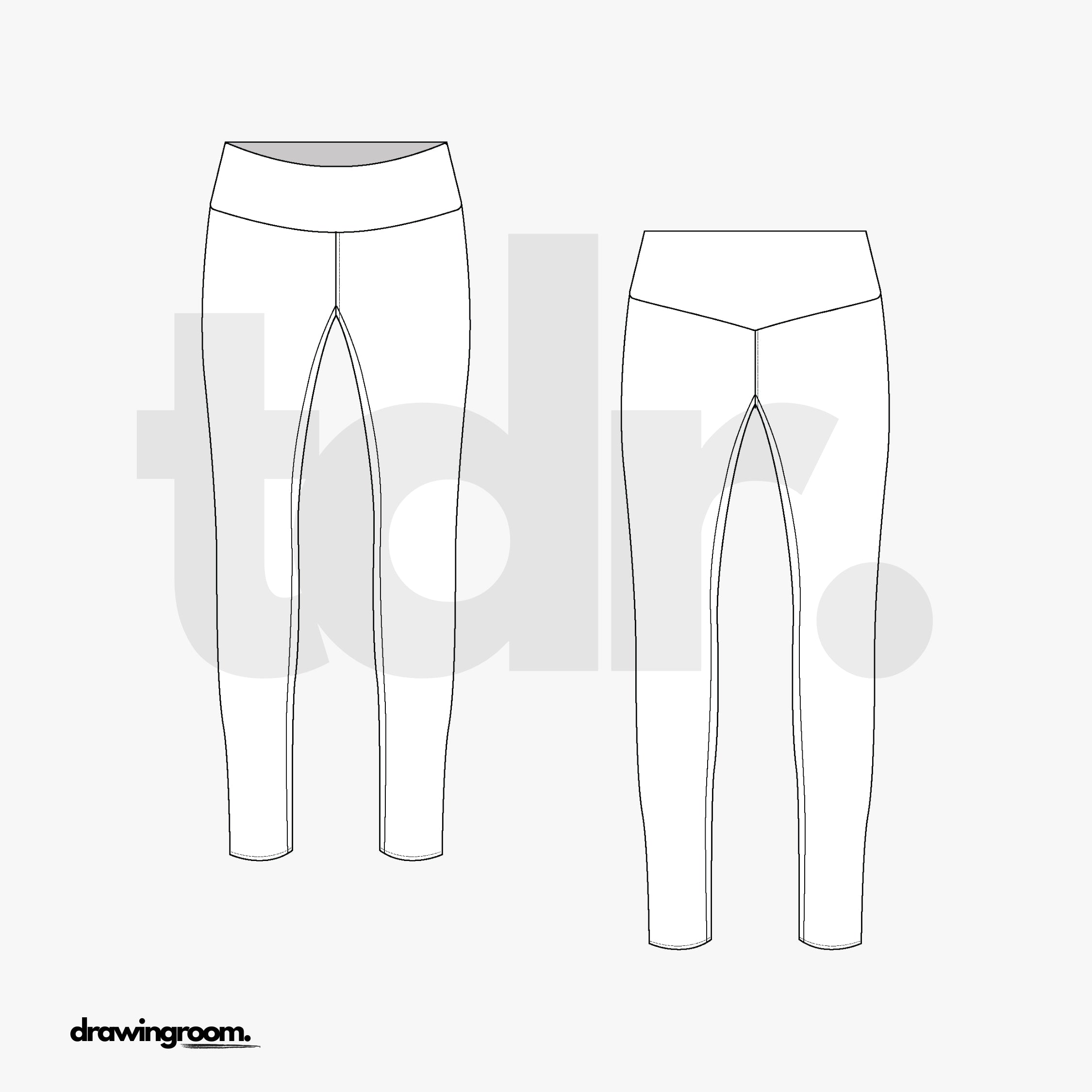 Athletic Leggings - Flat Mockup Vector