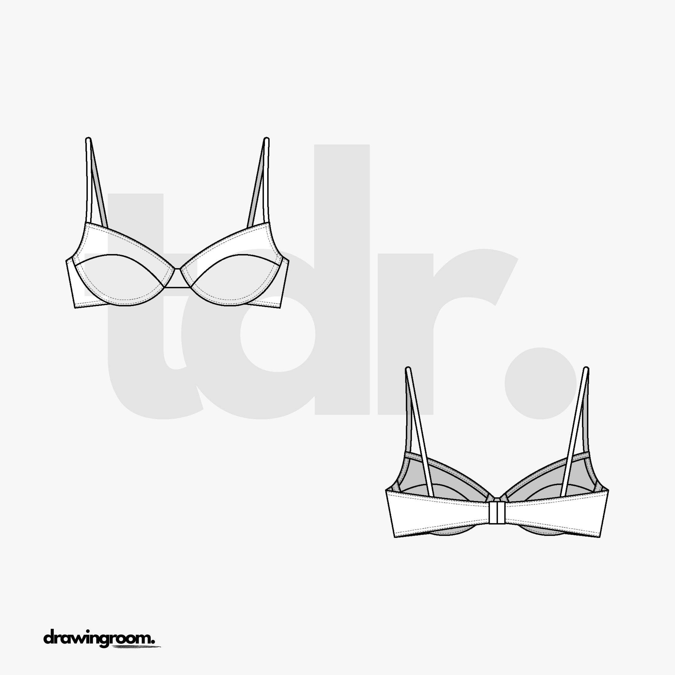 Balconette Bikini Top - Flat Mockup Vector