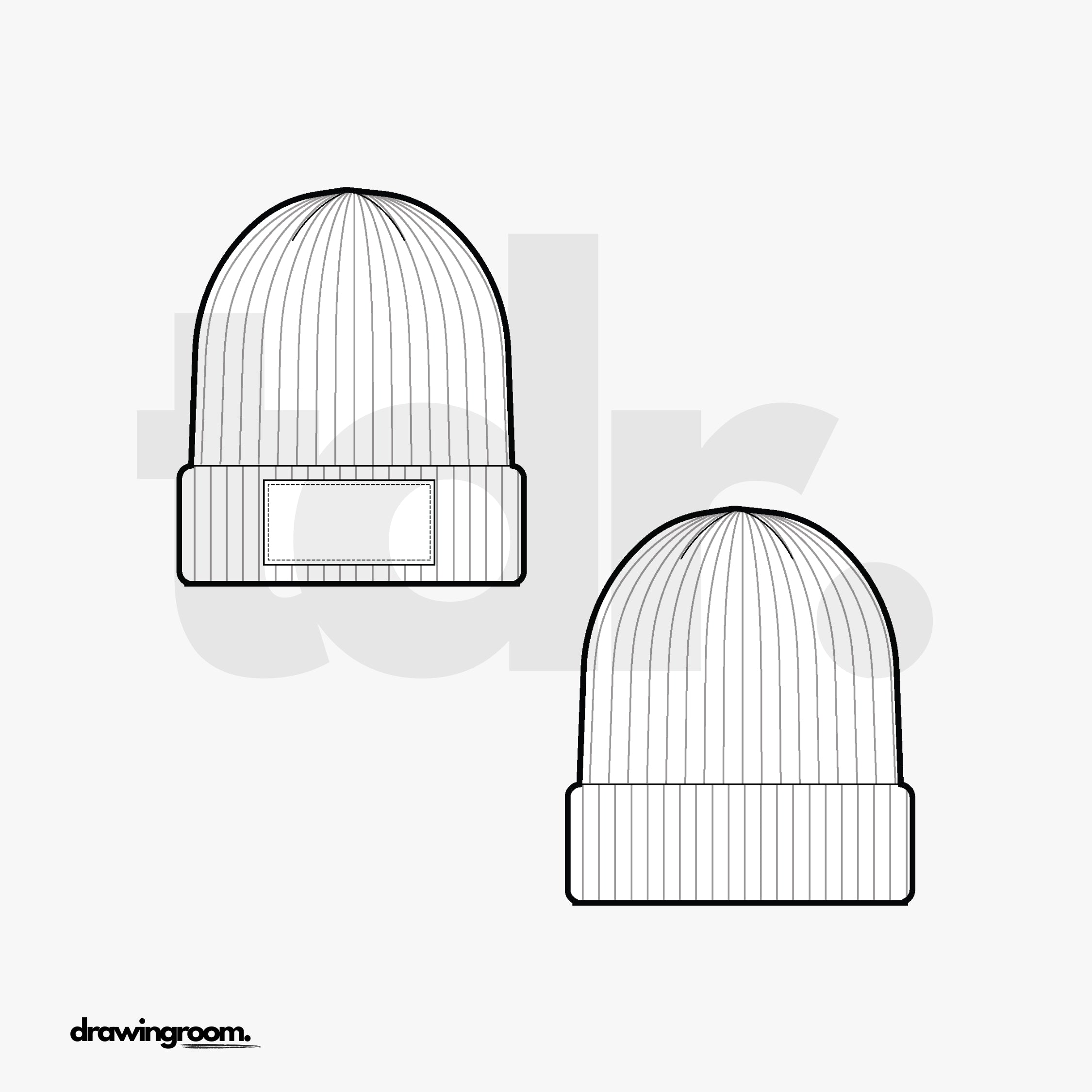 Beanie with Patch - Flat Mockup Vector