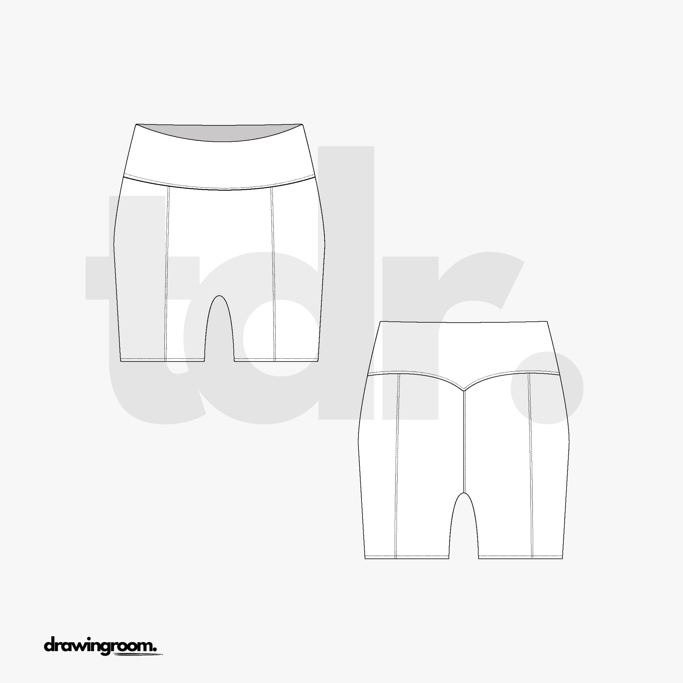 Biker Shorts - Flat Mockup Vector