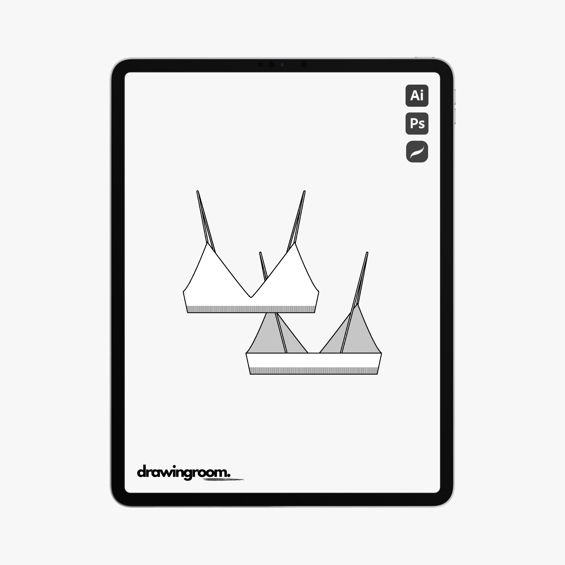 Bralette Bikini Top - Flat Mockup Vector