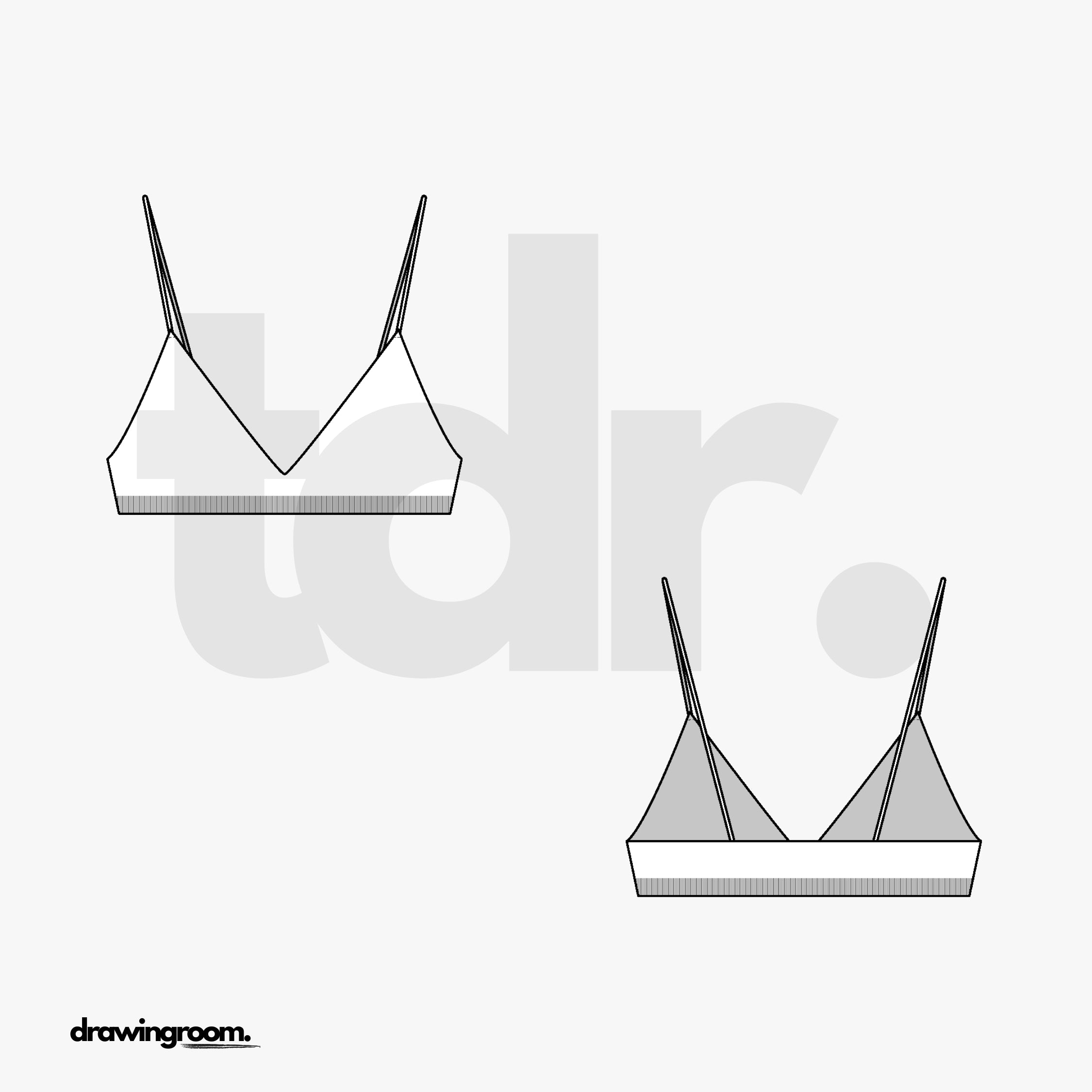 Bralette Bikini Top - Flat Mockup Vector