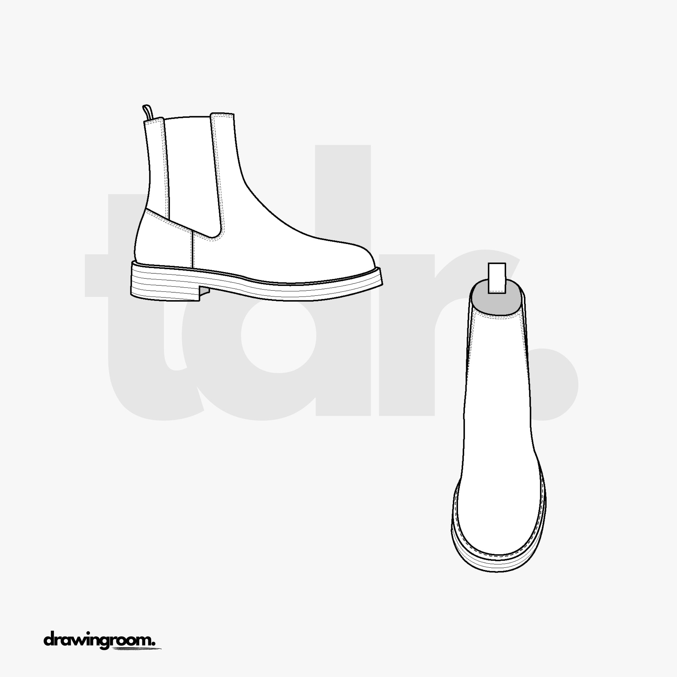 Chelsea Boots - Flat Mockup Vector