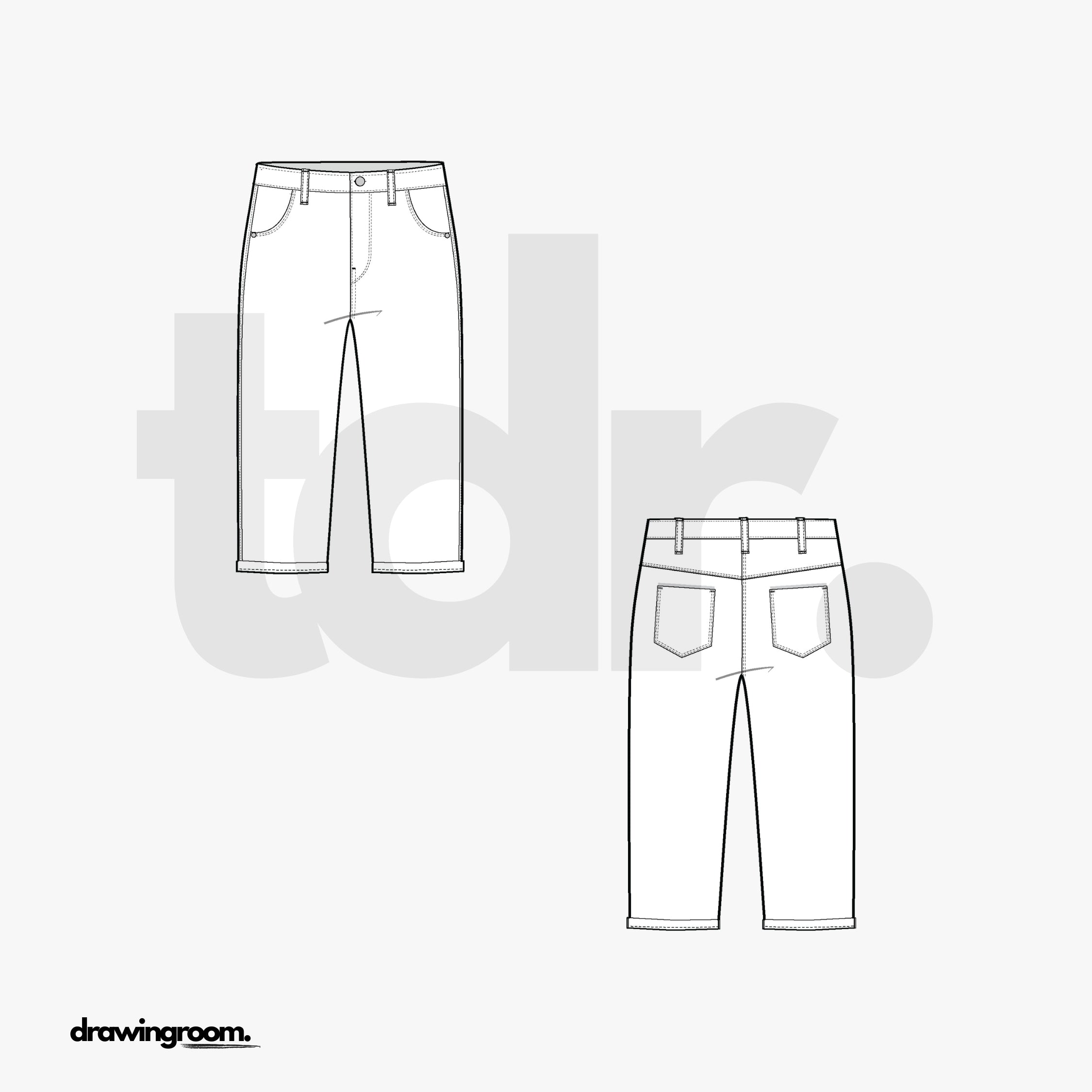 Children's Denim Pants - Flat Mockup Vector