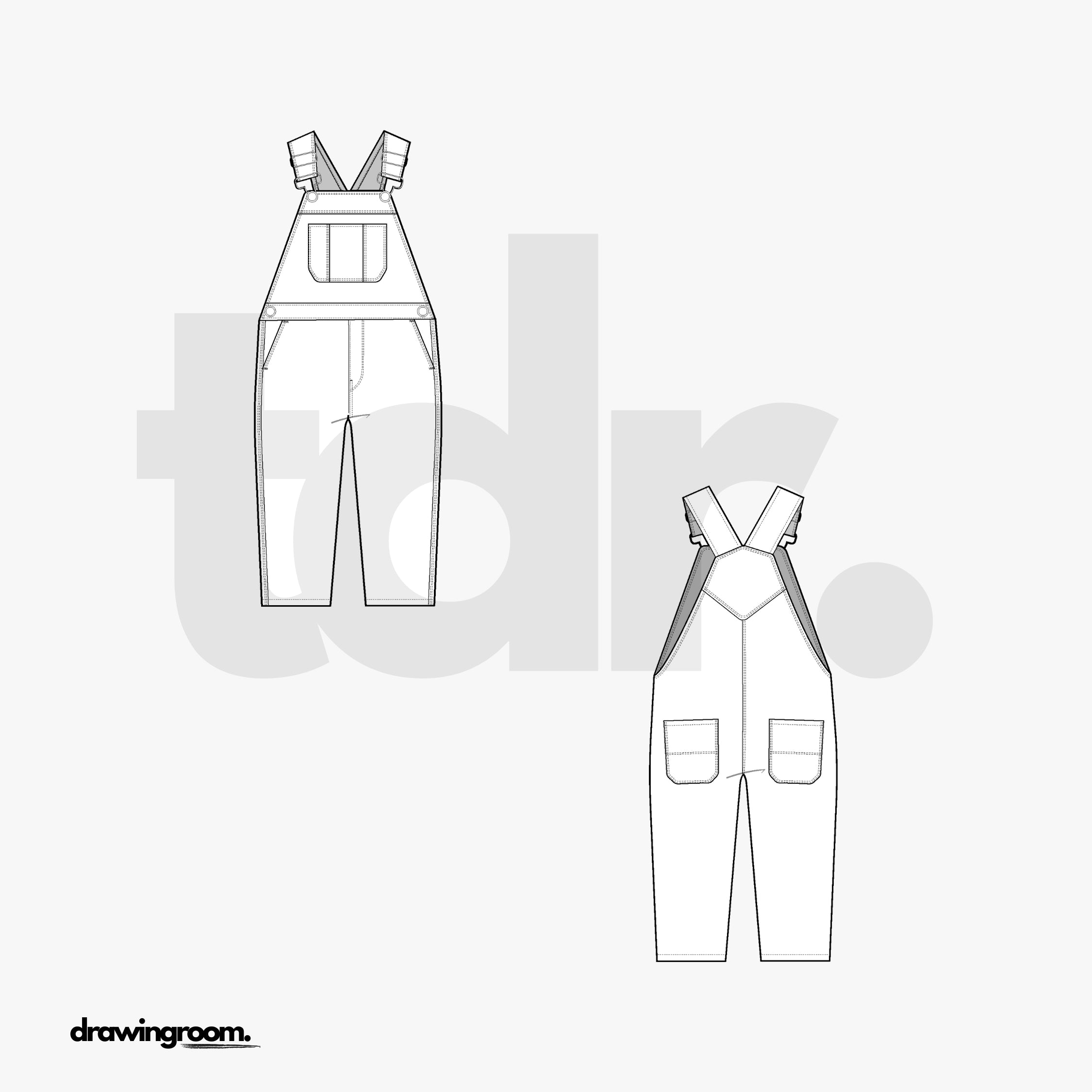 Children's Dungarees - Flat Mockup Vector