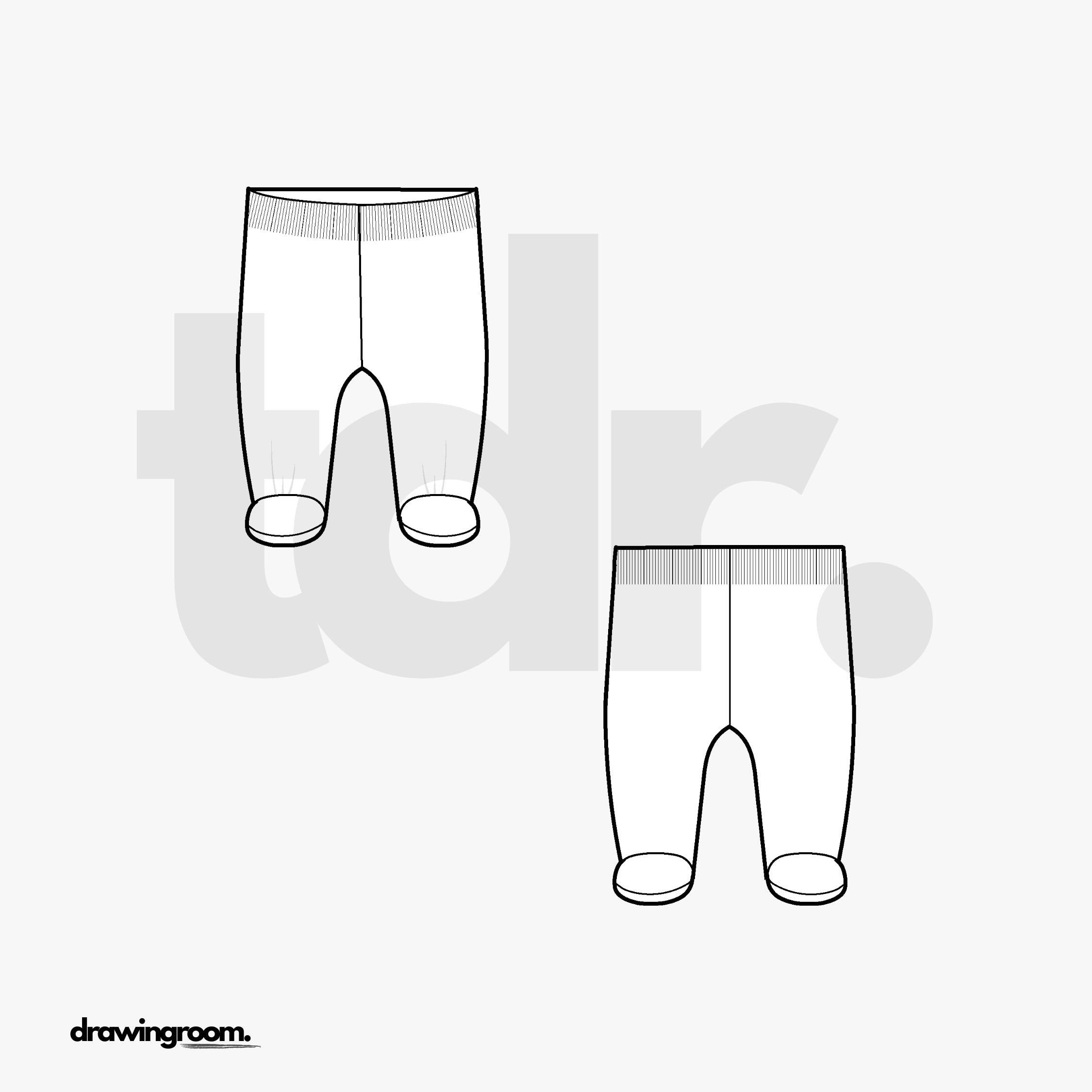 Children's Footie Leggings - Flat Mockup Vector