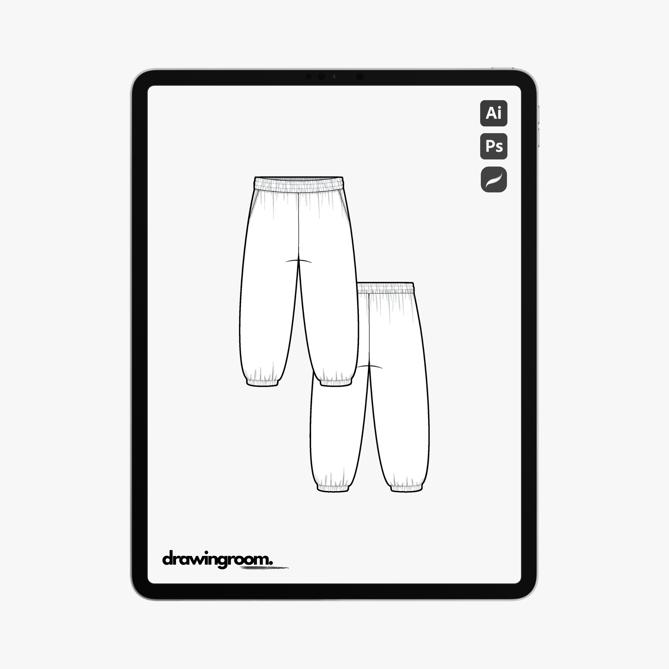 Children's Jogging Pants - Flat Mockup Vector