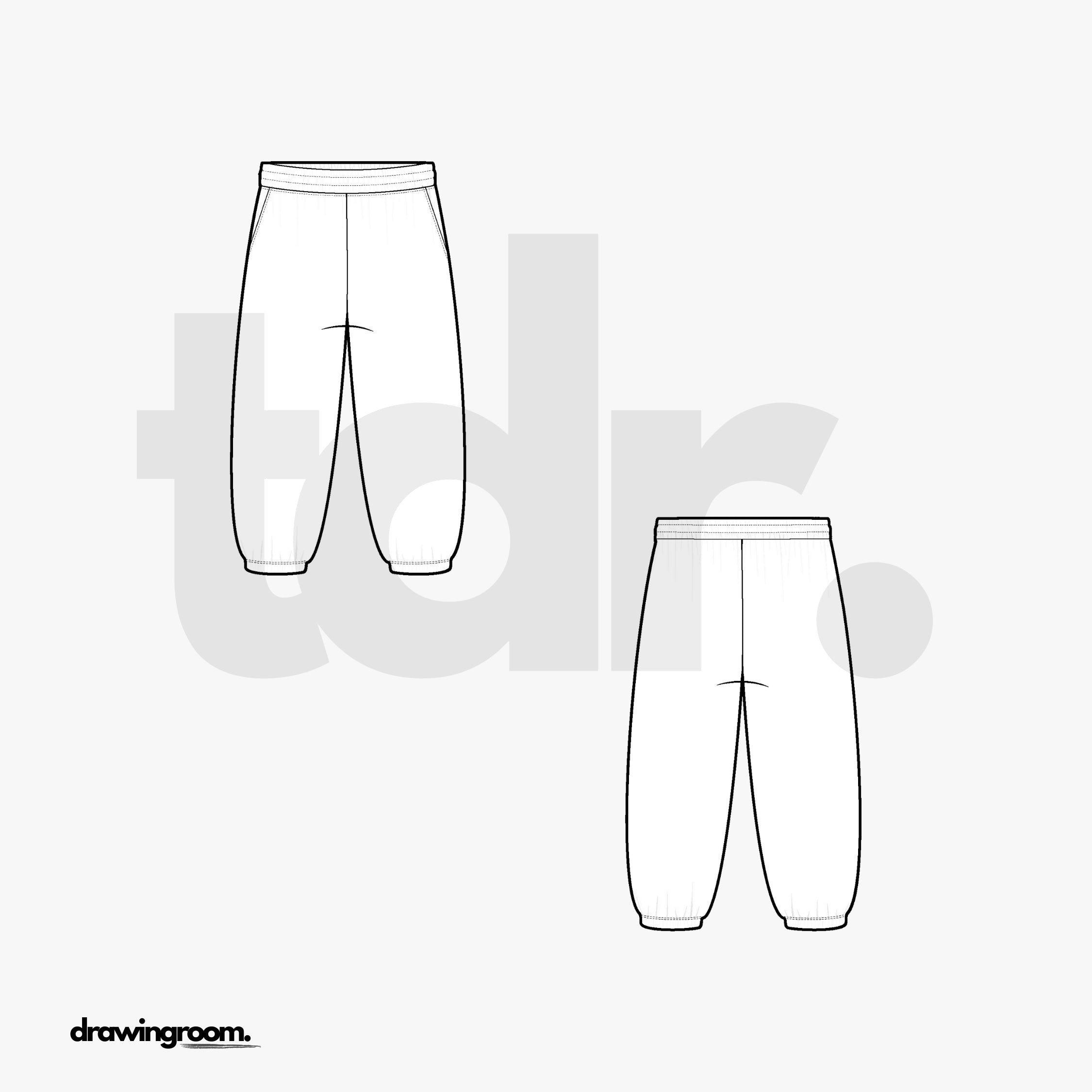 Children's Jogging Pants - Flat Mockup Vector