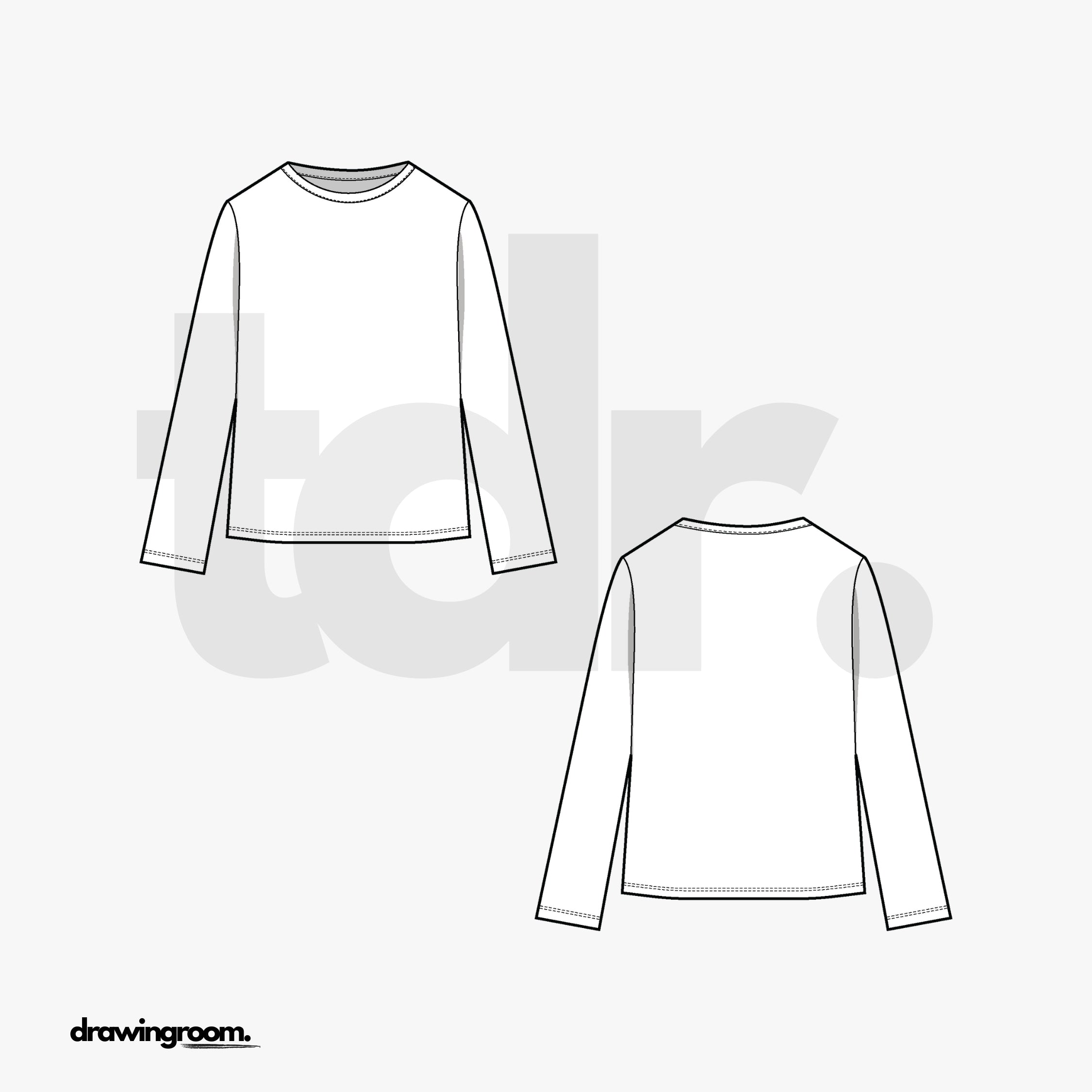 Children's Long Sleeve T-shirt - Flat Mockup Vector