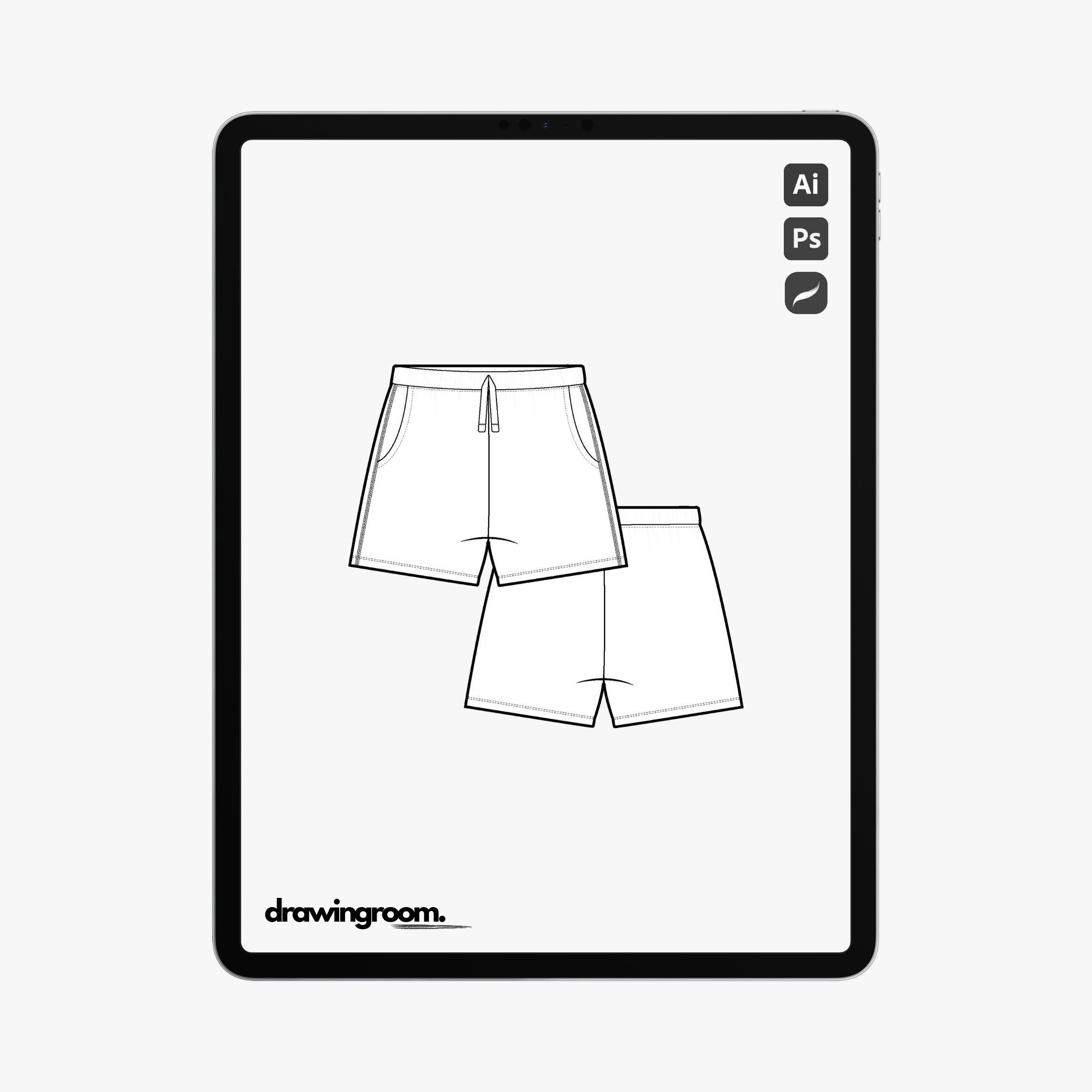 Children's Sweat Shorts - Flat Mockup Vector