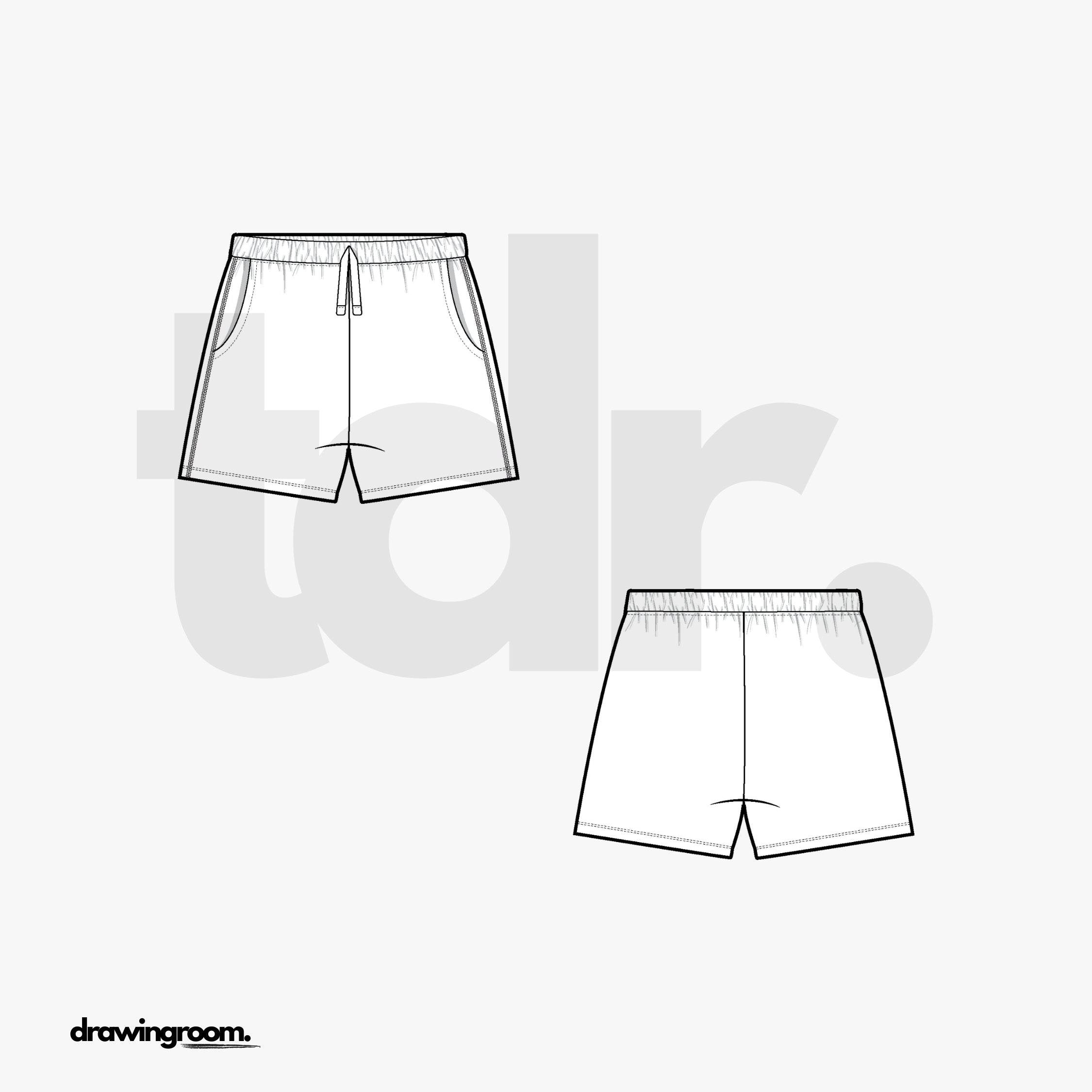 Children's Sweat Shorts - Flat Mockup Vector