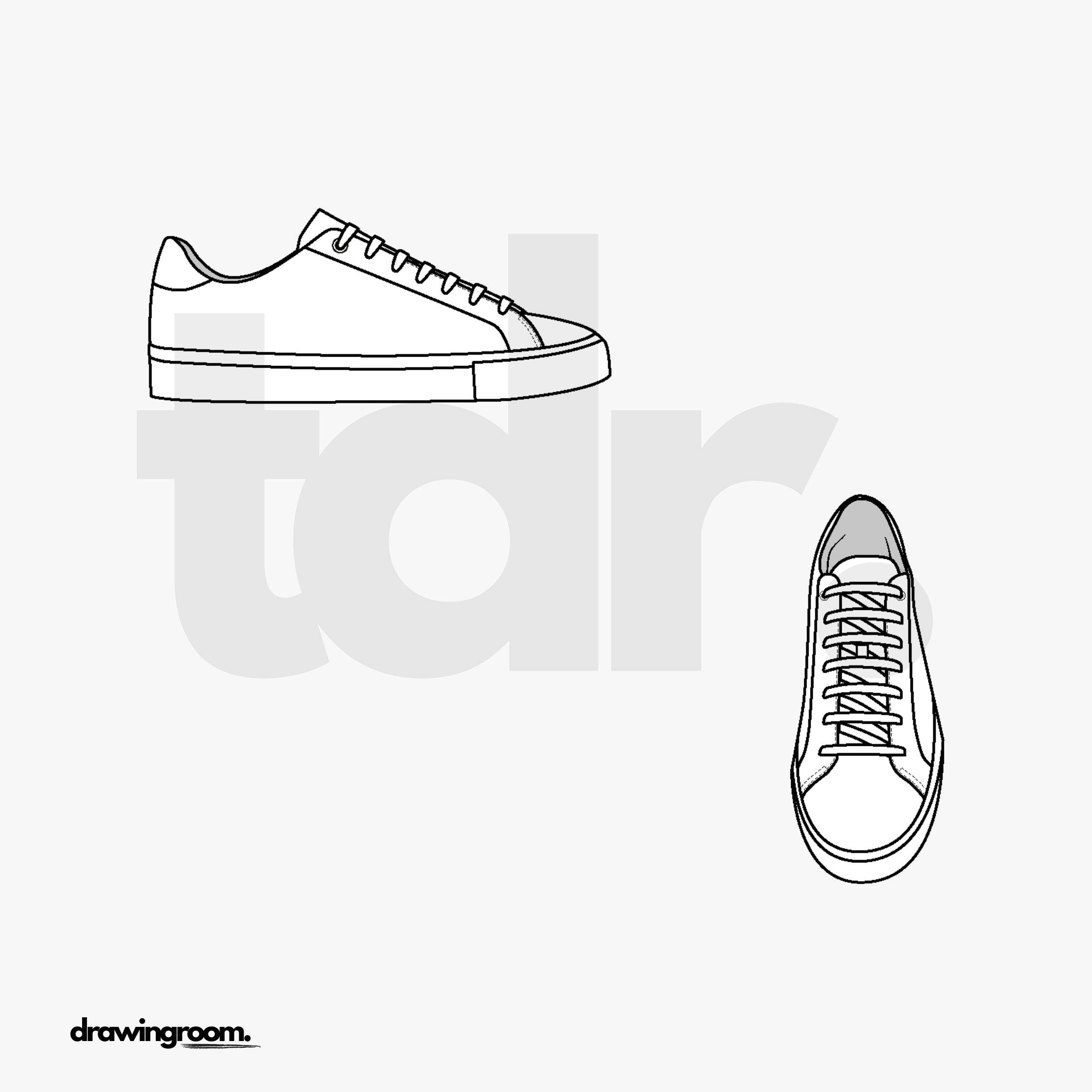 Classic Low Top Sneakers - Flat Mockup Vector