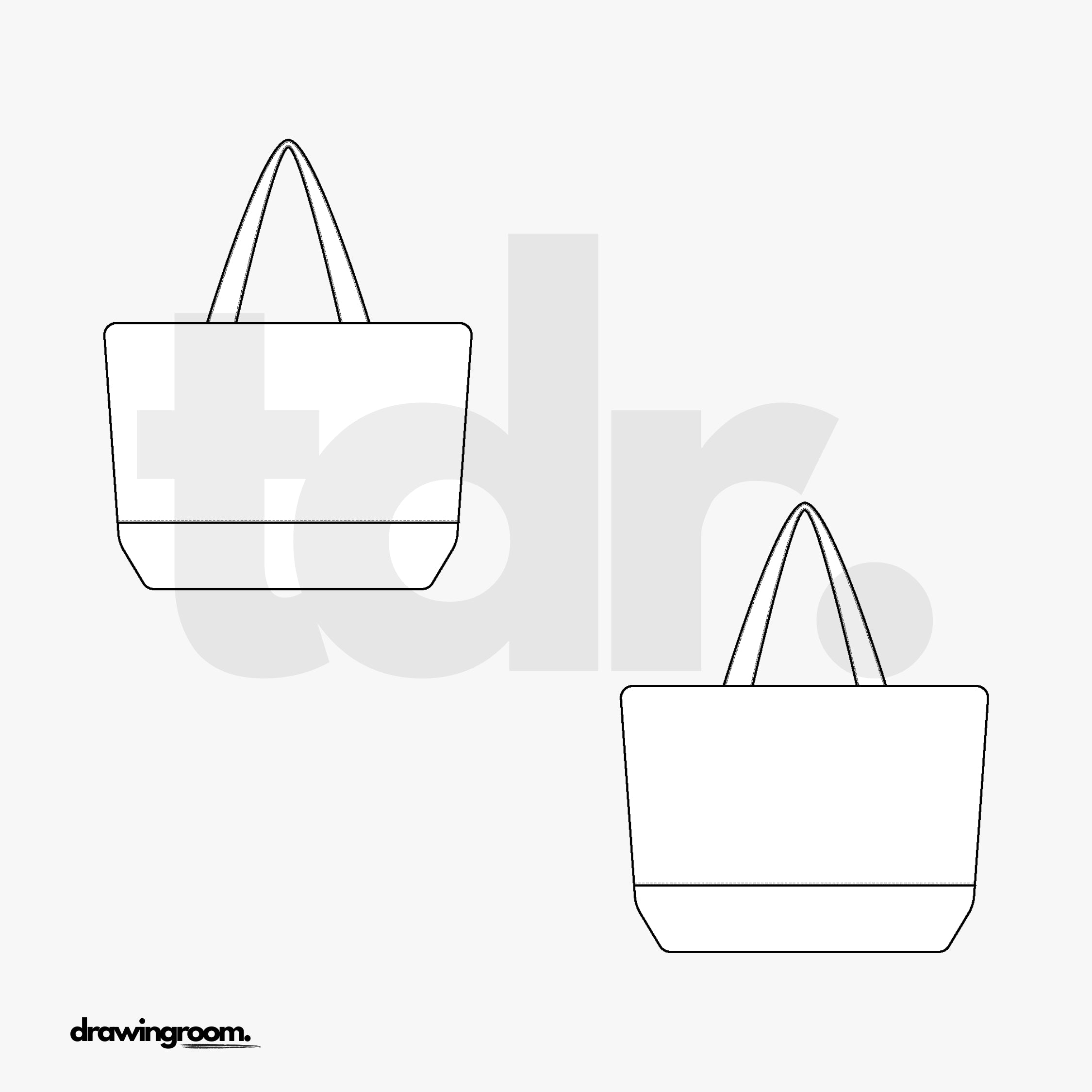 Classic Tote Bag - Flat Mockup Vector