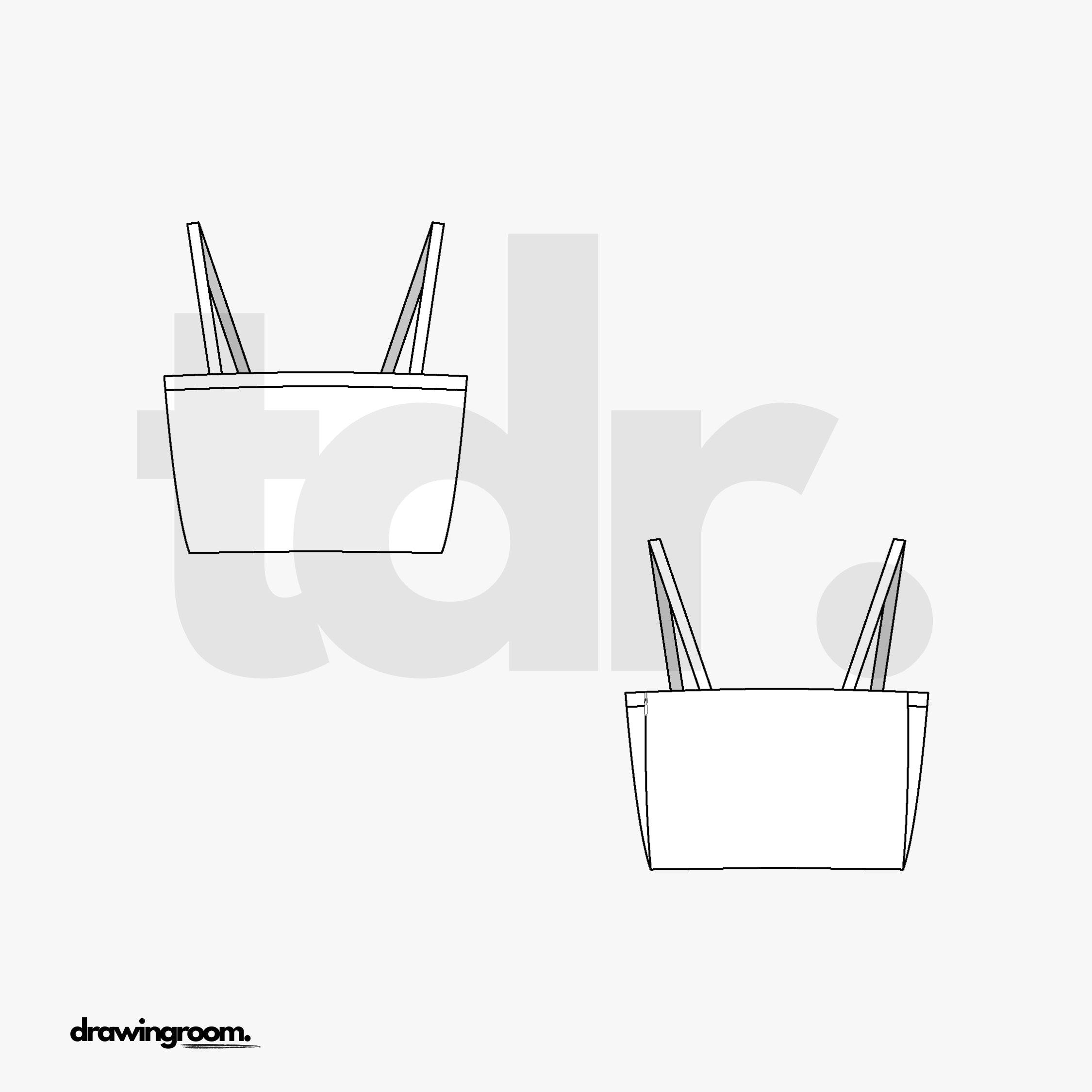 Cropped Tube Top with Spaghetti Straps - Flat Mockup Vector