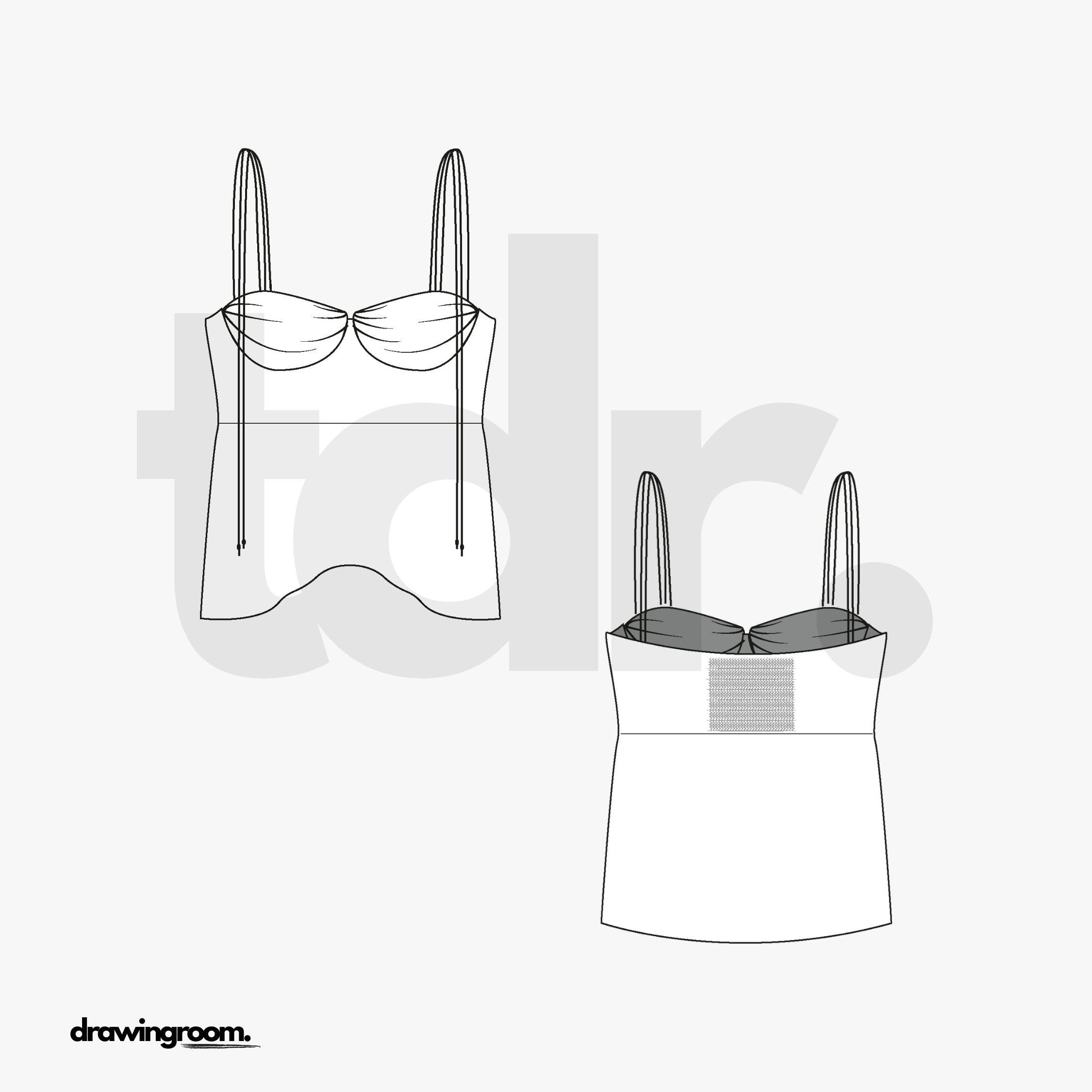 Empire Waist Cami - Flat Mockup Vector