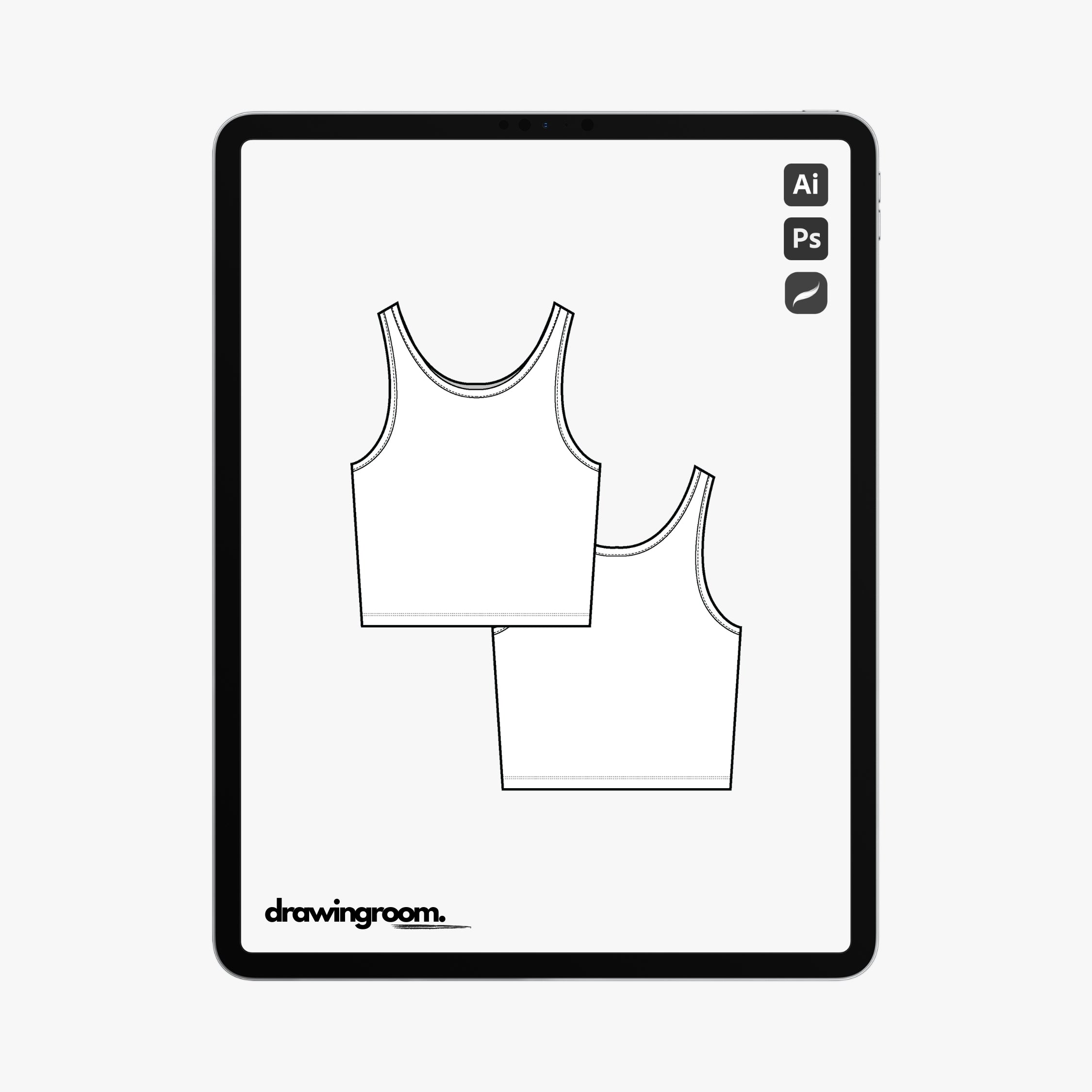 Fitted Tank Top - Flat Mockup Vector