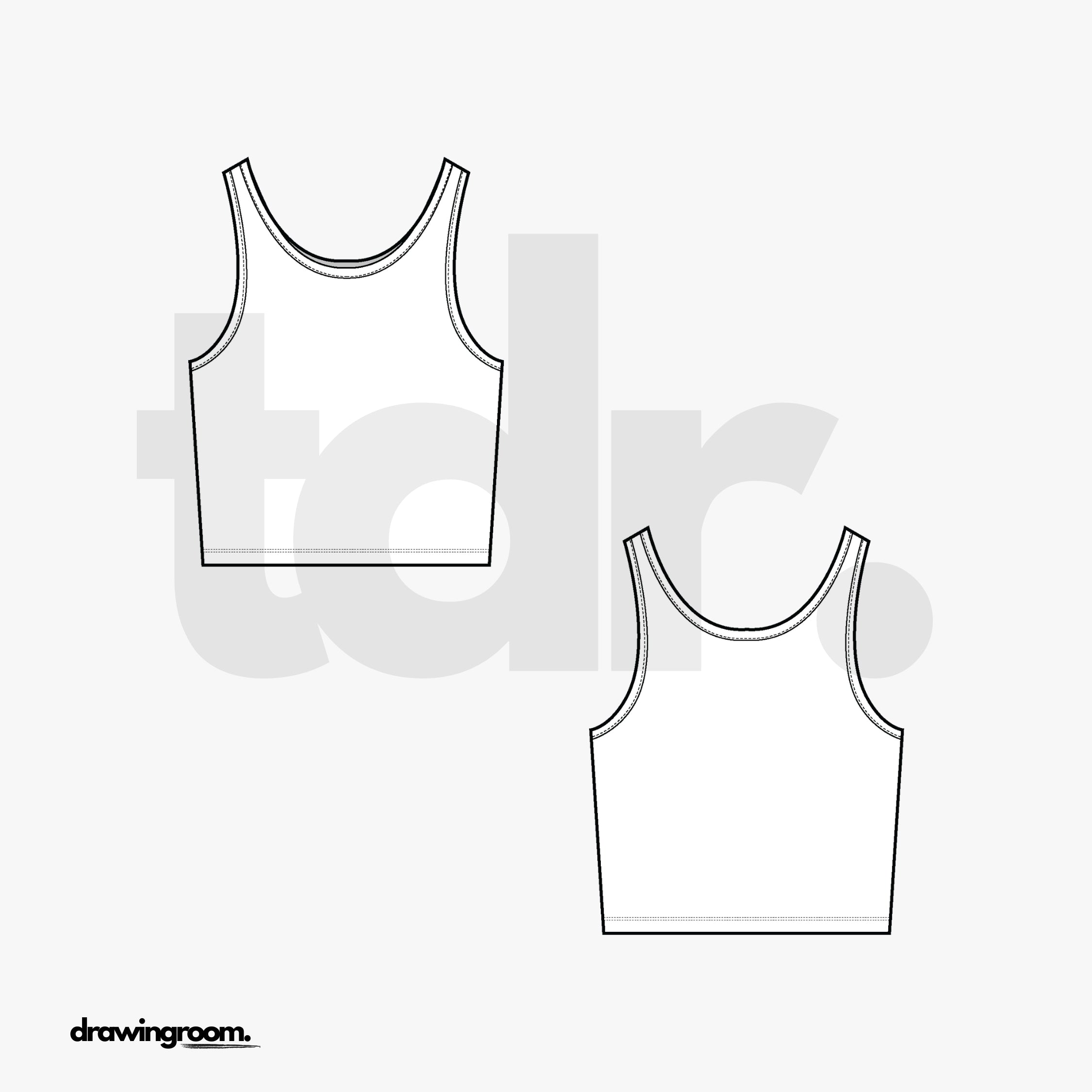 Fitted Tank Top - Flat Mockup Vector