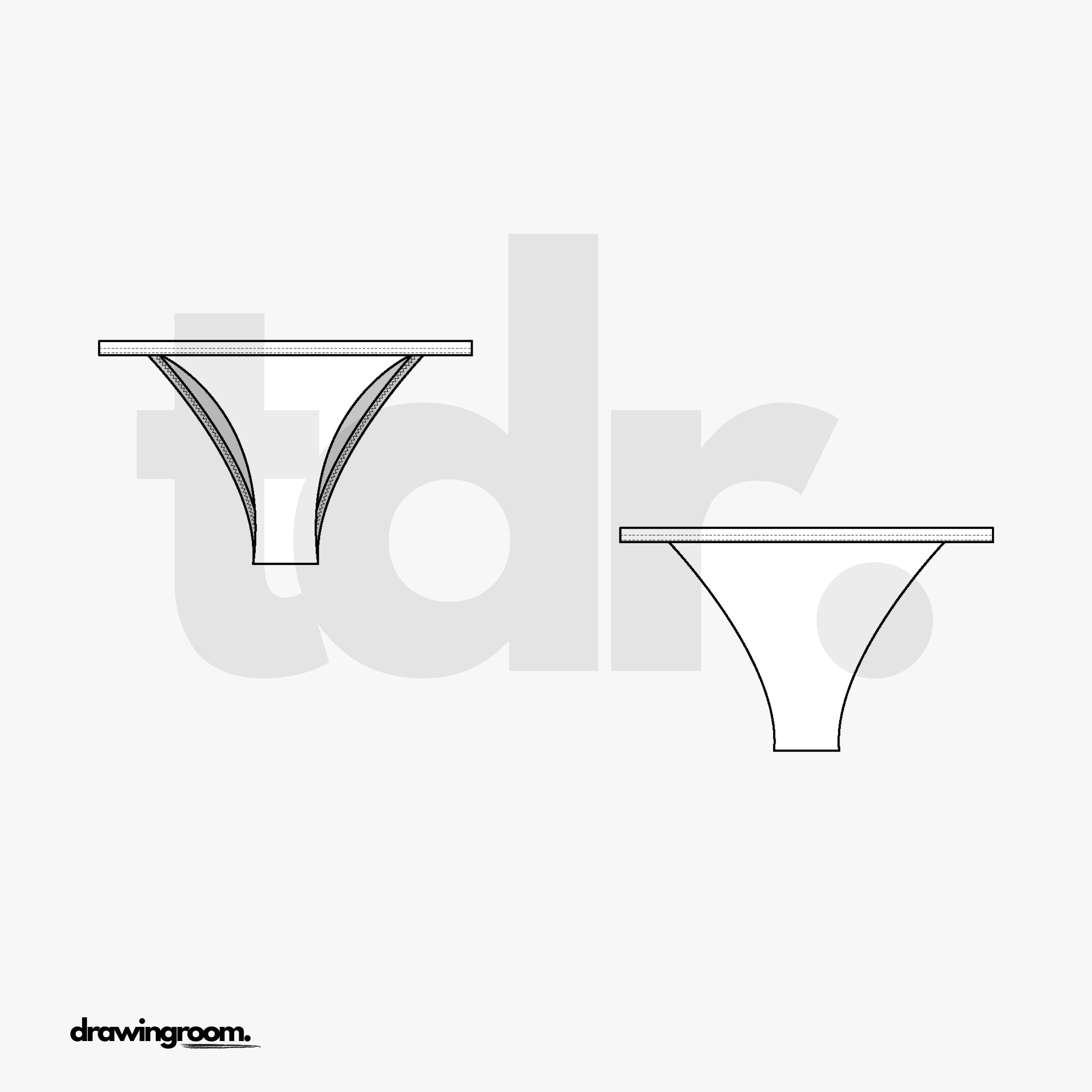 High Leg String Bikini Bottom - Flat Mockup Vector