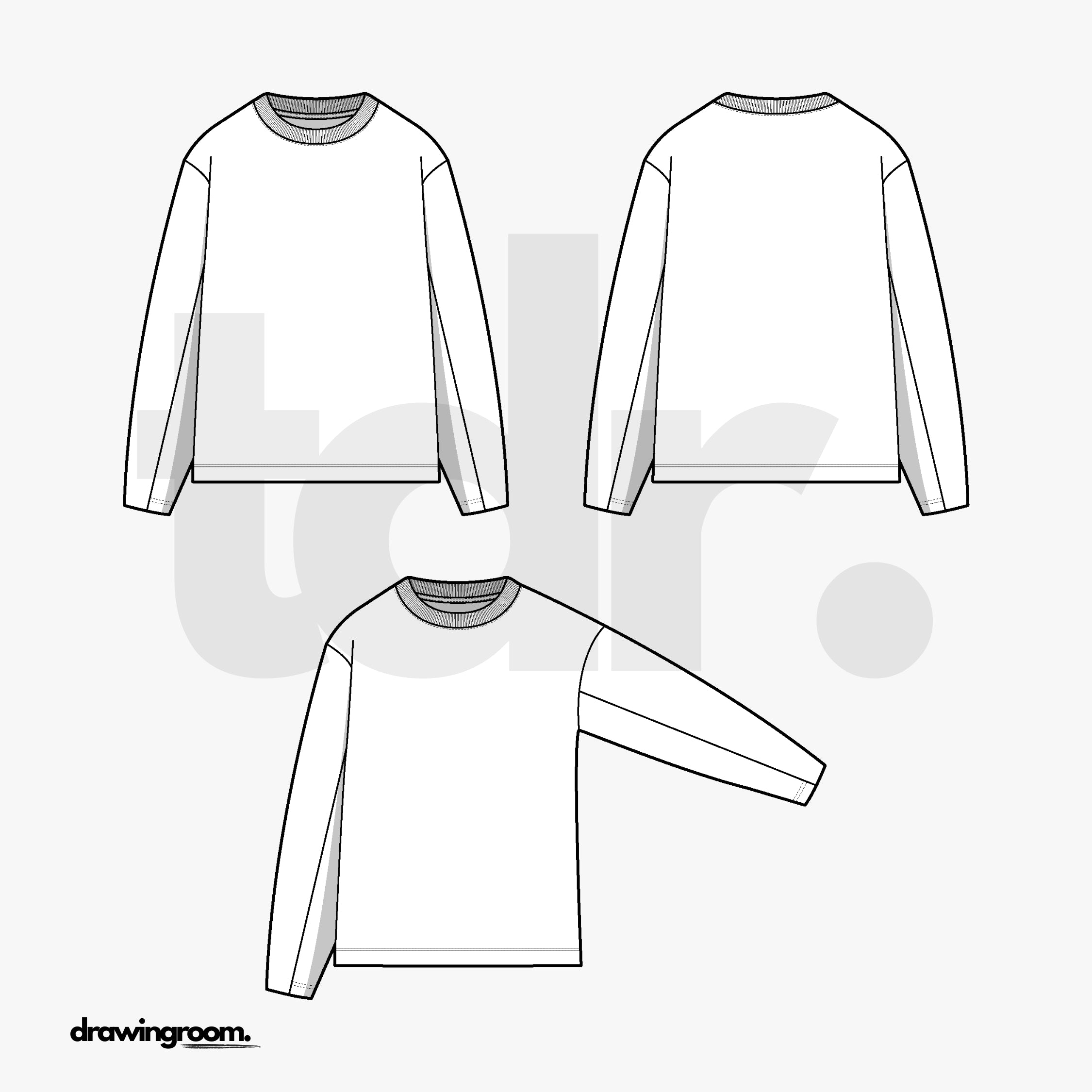 Long Sleeve Athletic Jersey - Flat Mockup Vector