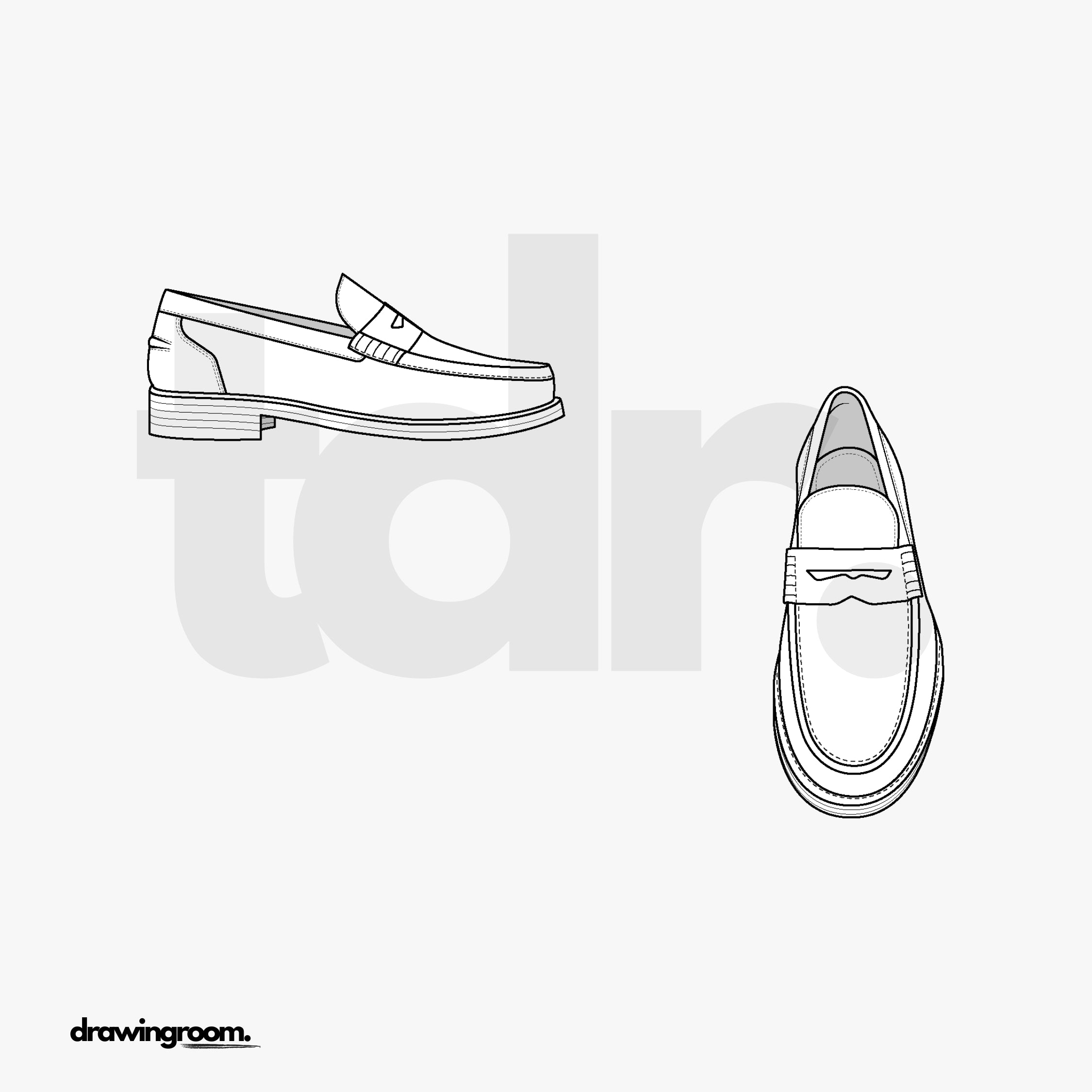 Penny Loafers - Flat Mockup Vector