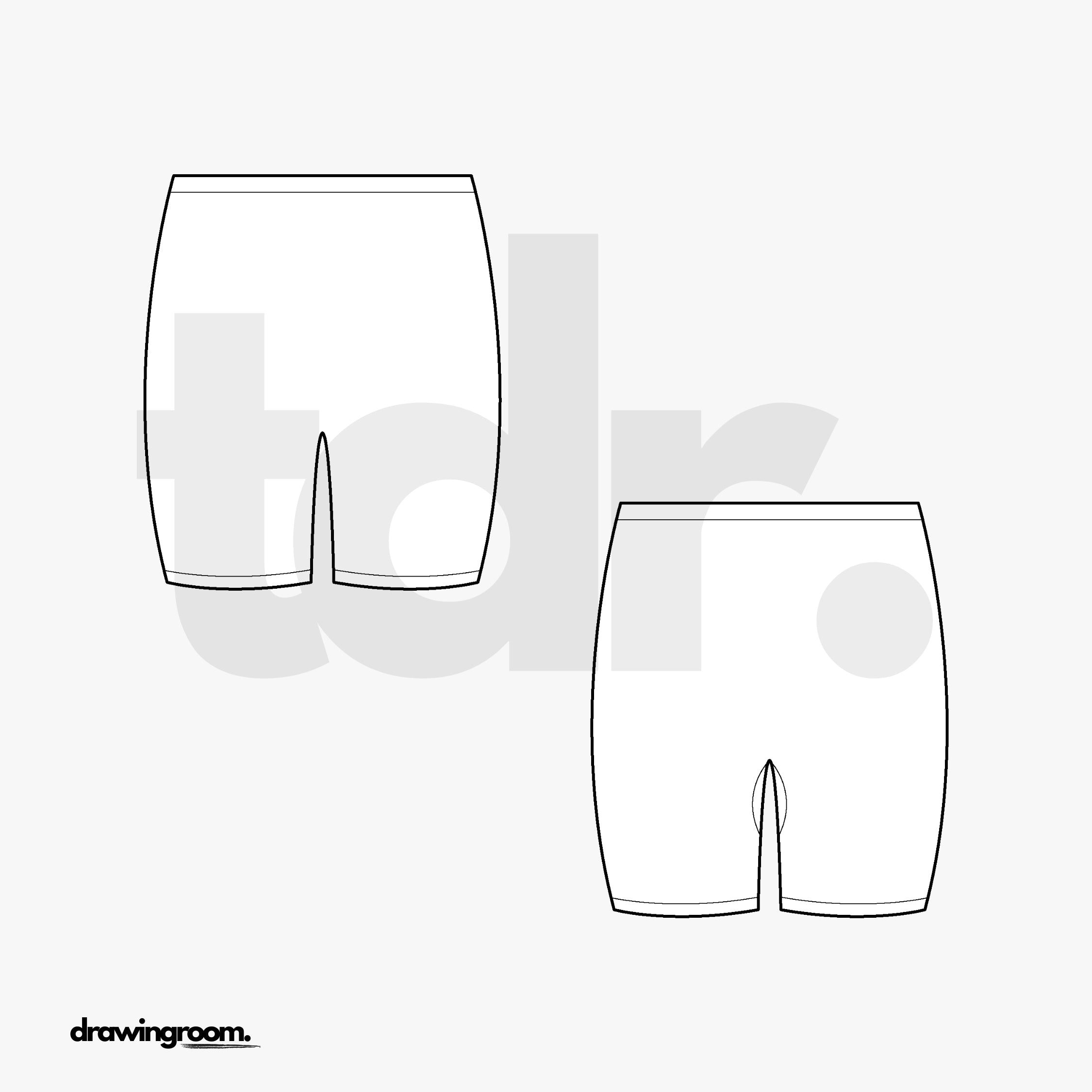 Plain Biker Shorts - Flat Mockup Vector