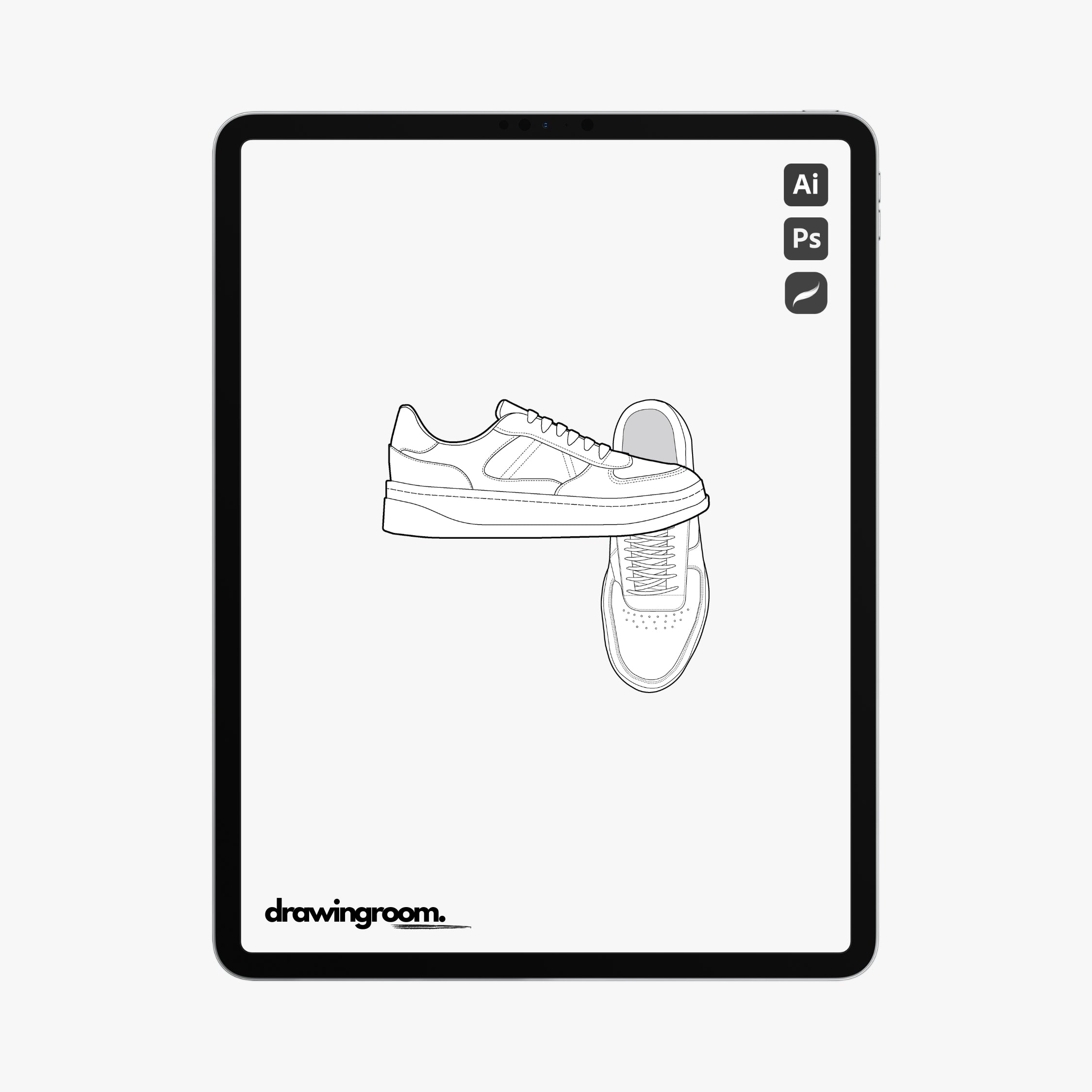 Platform Sneakers - Flat Mockup Vector