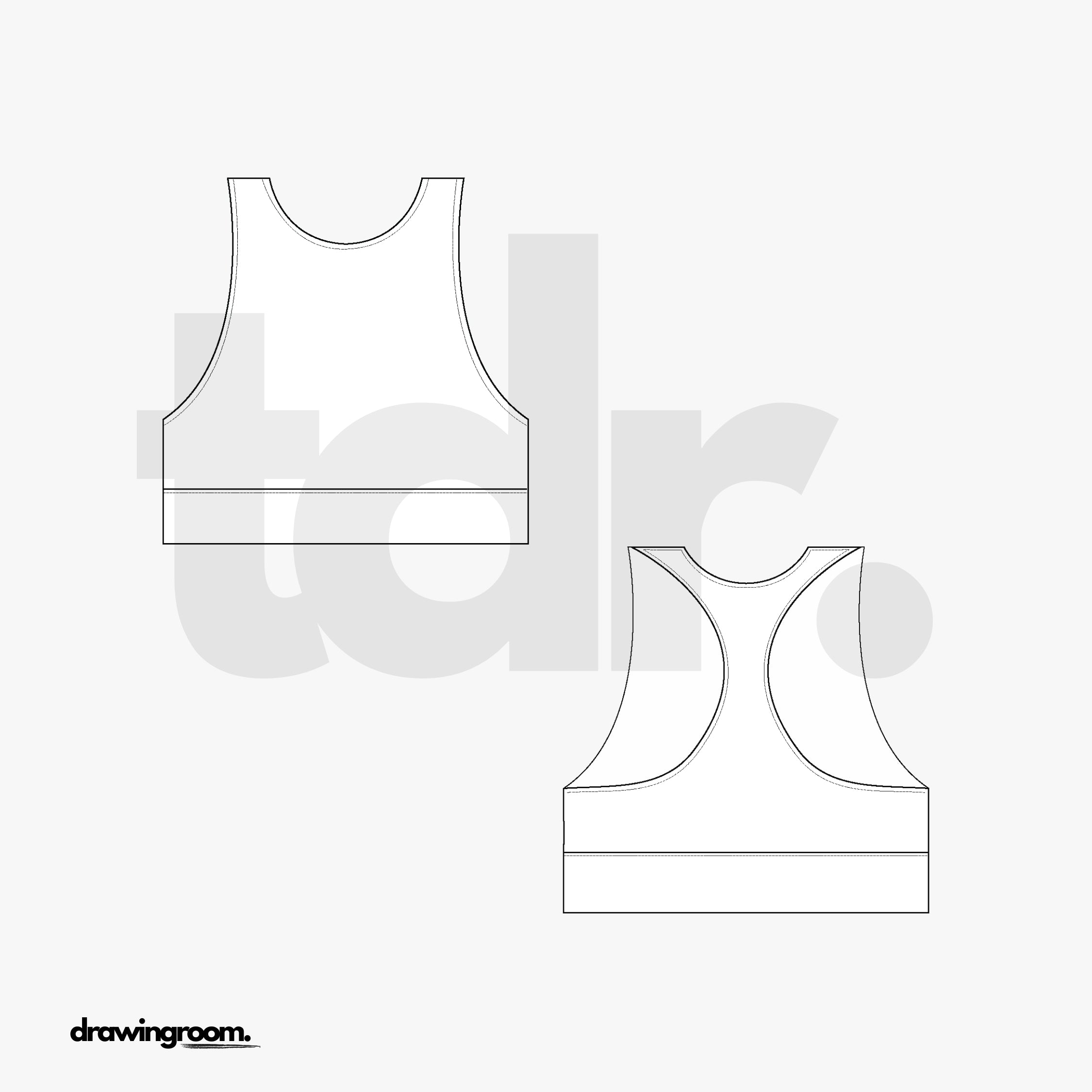 Racer Back Sports Bra - Flat Mockup Vector