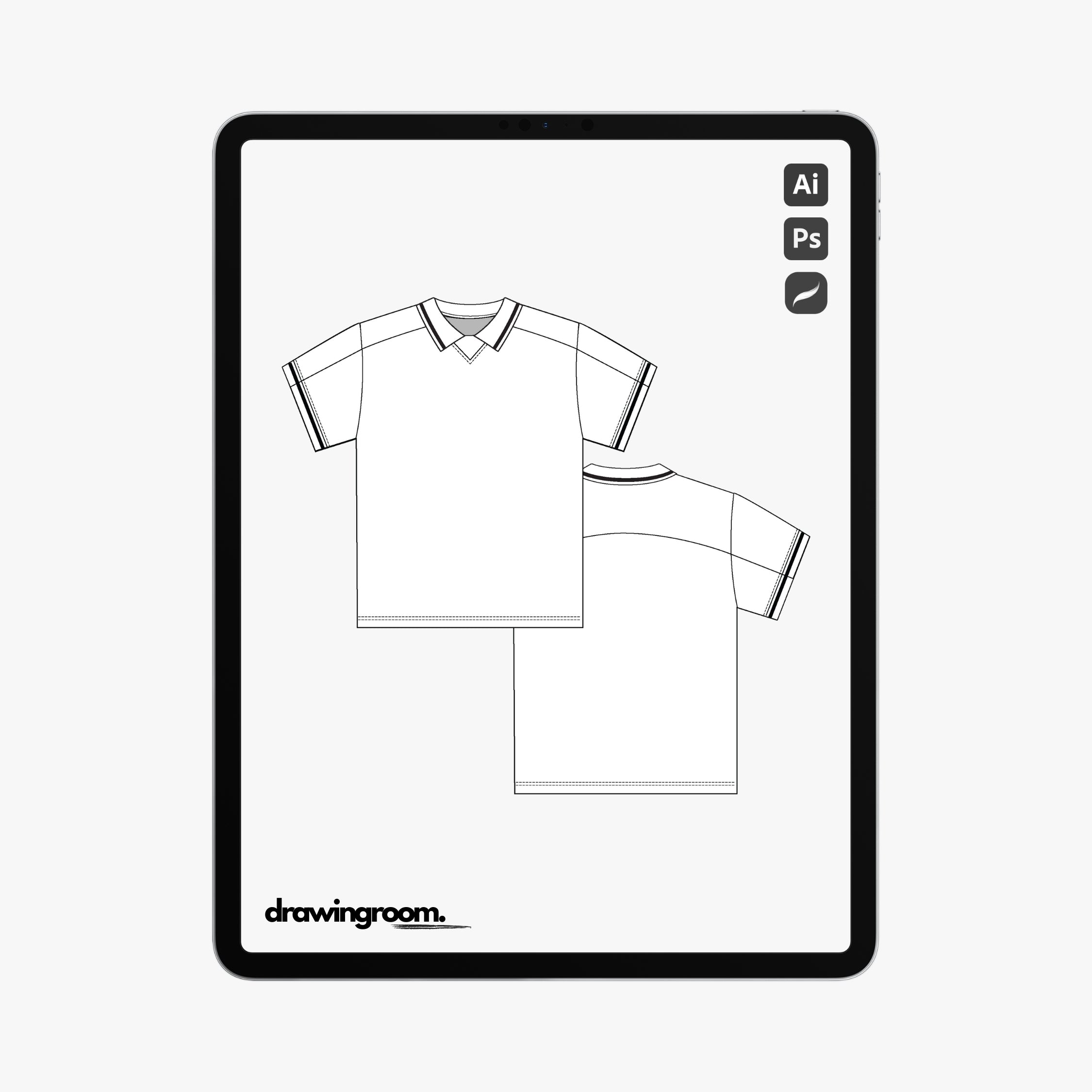 Blank Short Sleeve Athletic Jersey - Flat Mockup Vector