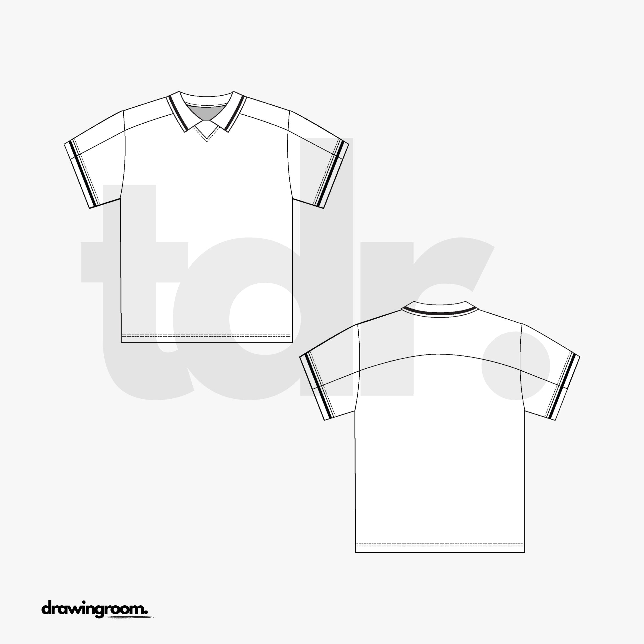 Blank Short Sleeve Athletic Jersey - Flat Mockup Vector