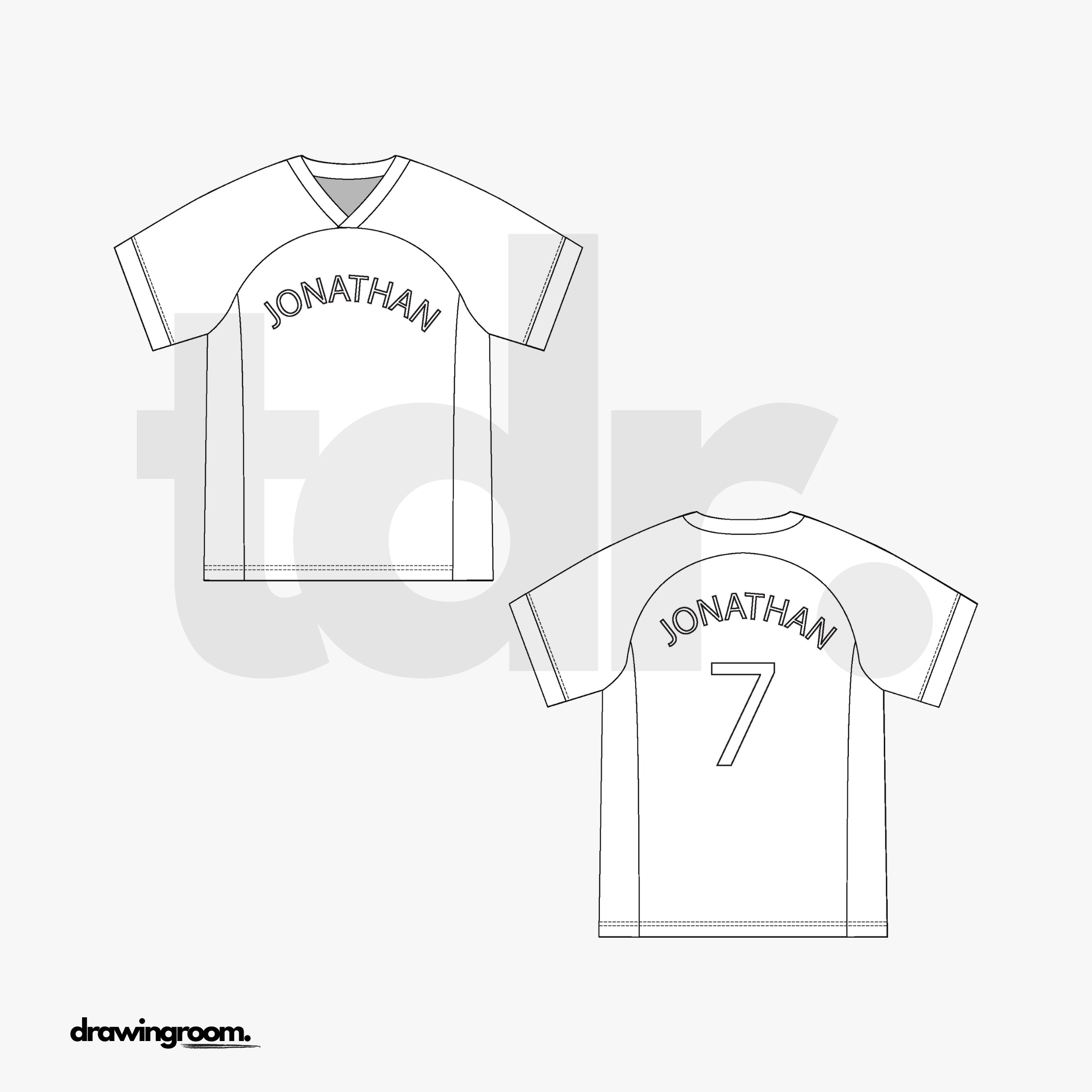 Short Sleeve Athletic Jersey - Flat Mockup Vector