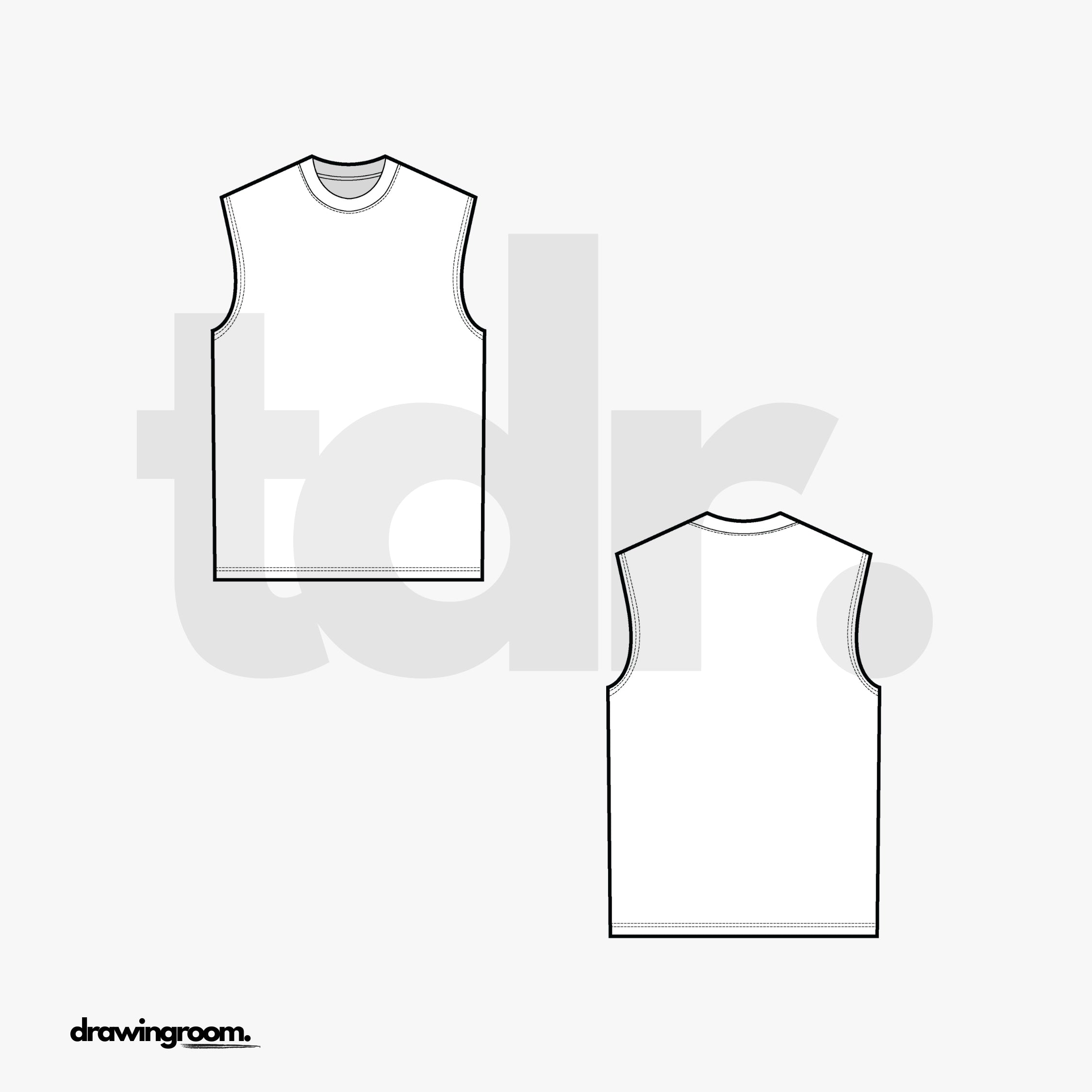 Regular Fit Tank - Flat Mockup Vector