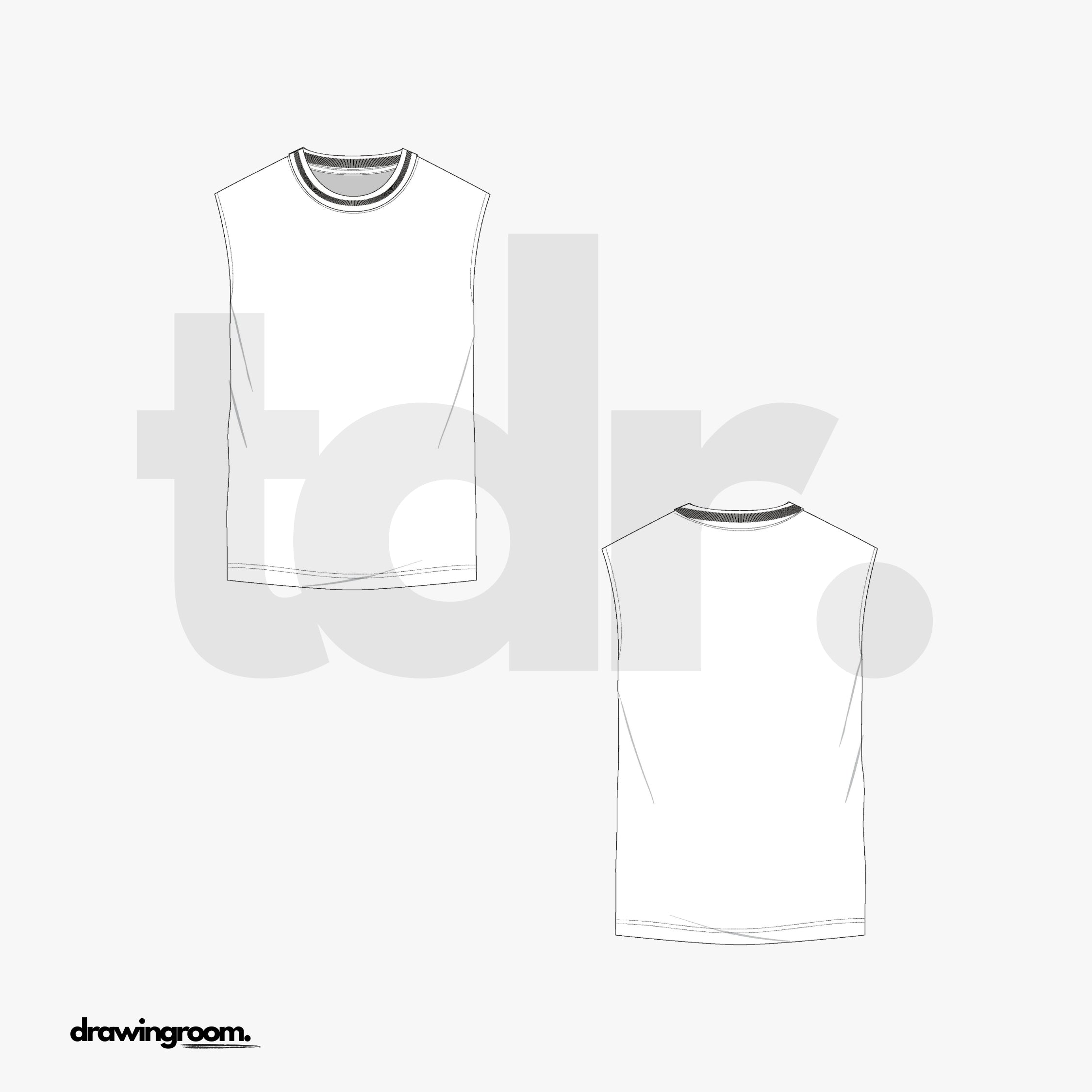 Relaxed Fit Athletic Tank - Flat Mockup Vector