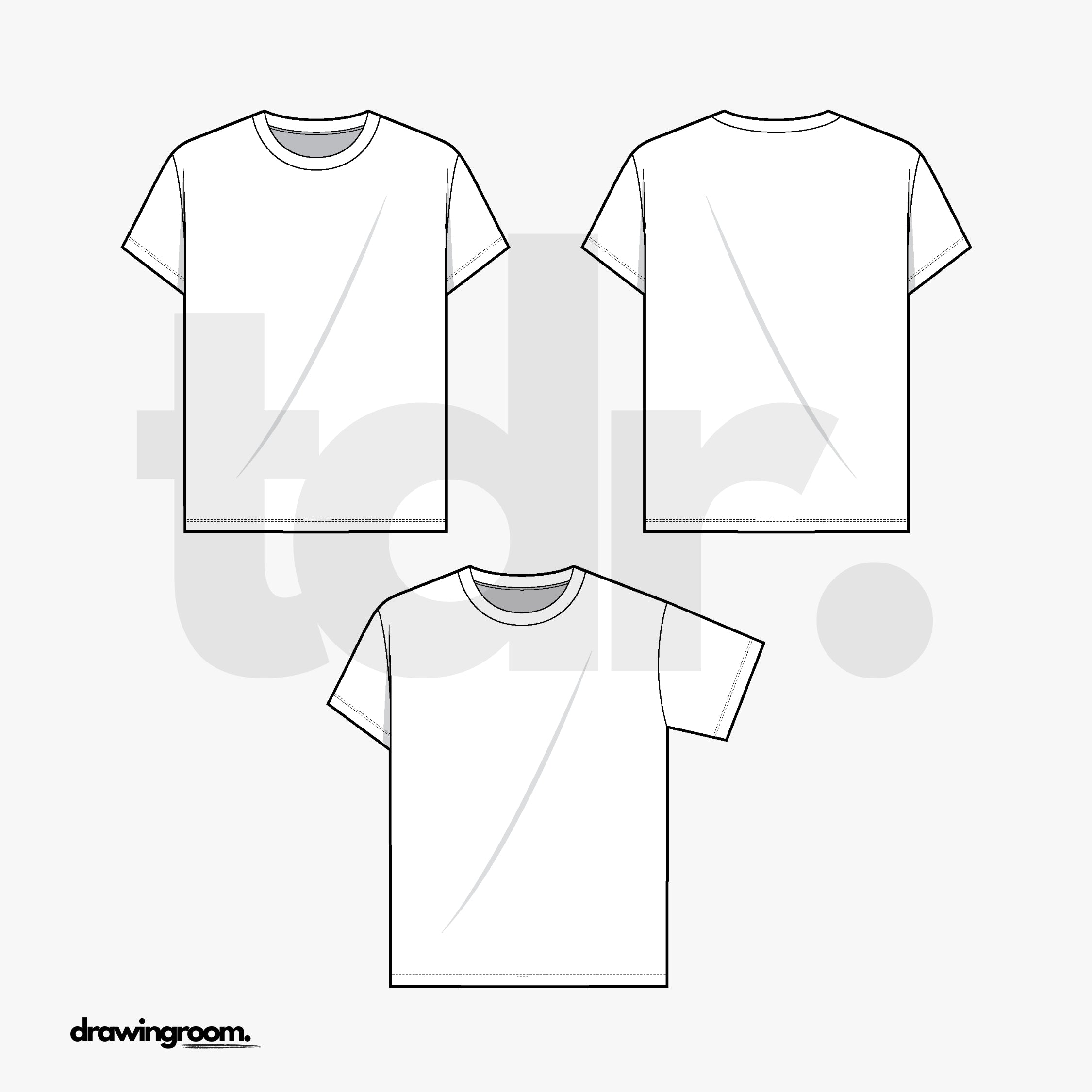 Relaxed Fit Short Sleeve T-Shirt - Flat Mockup Vector