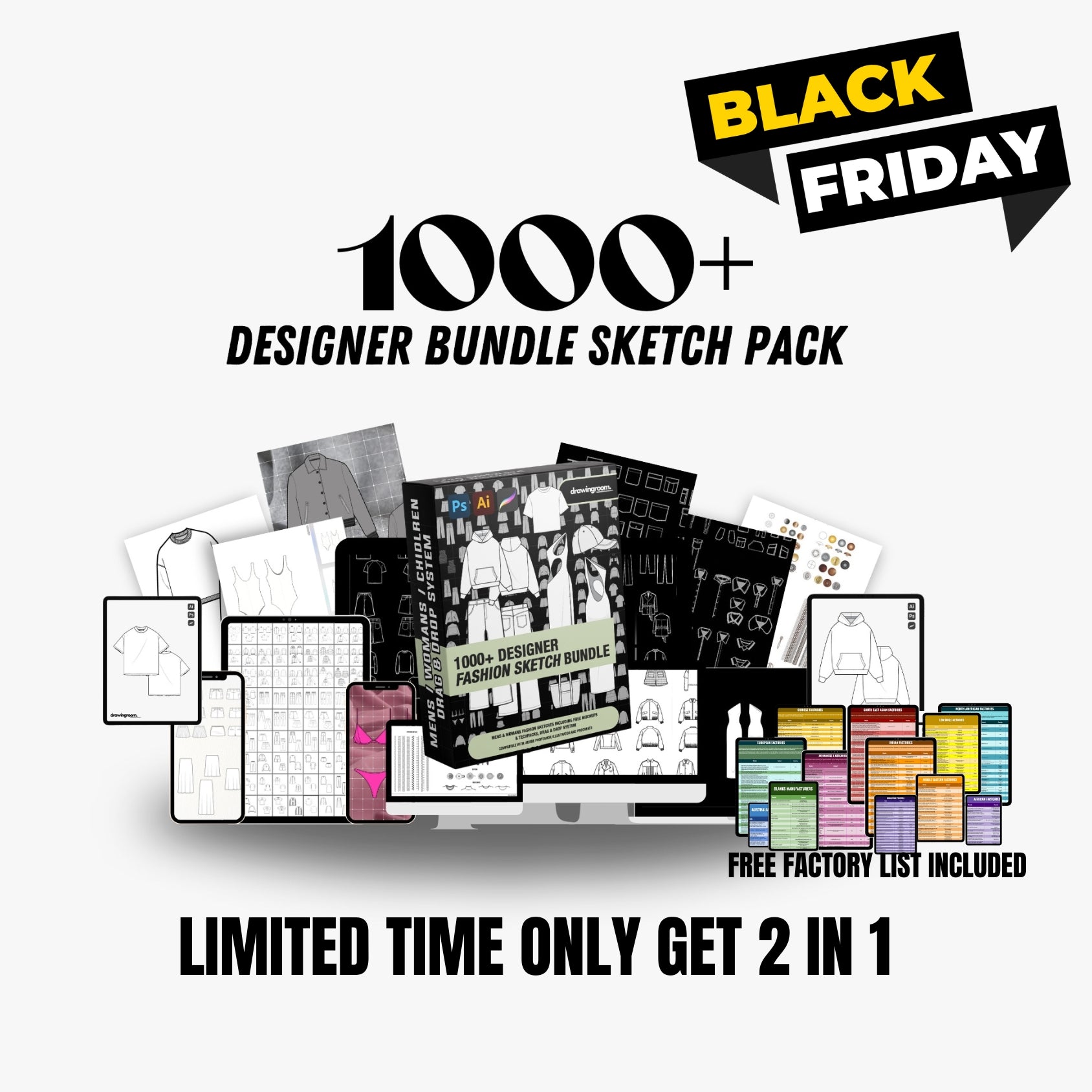 1000+ Designer Bundle Deal ( Free Factory List Included )