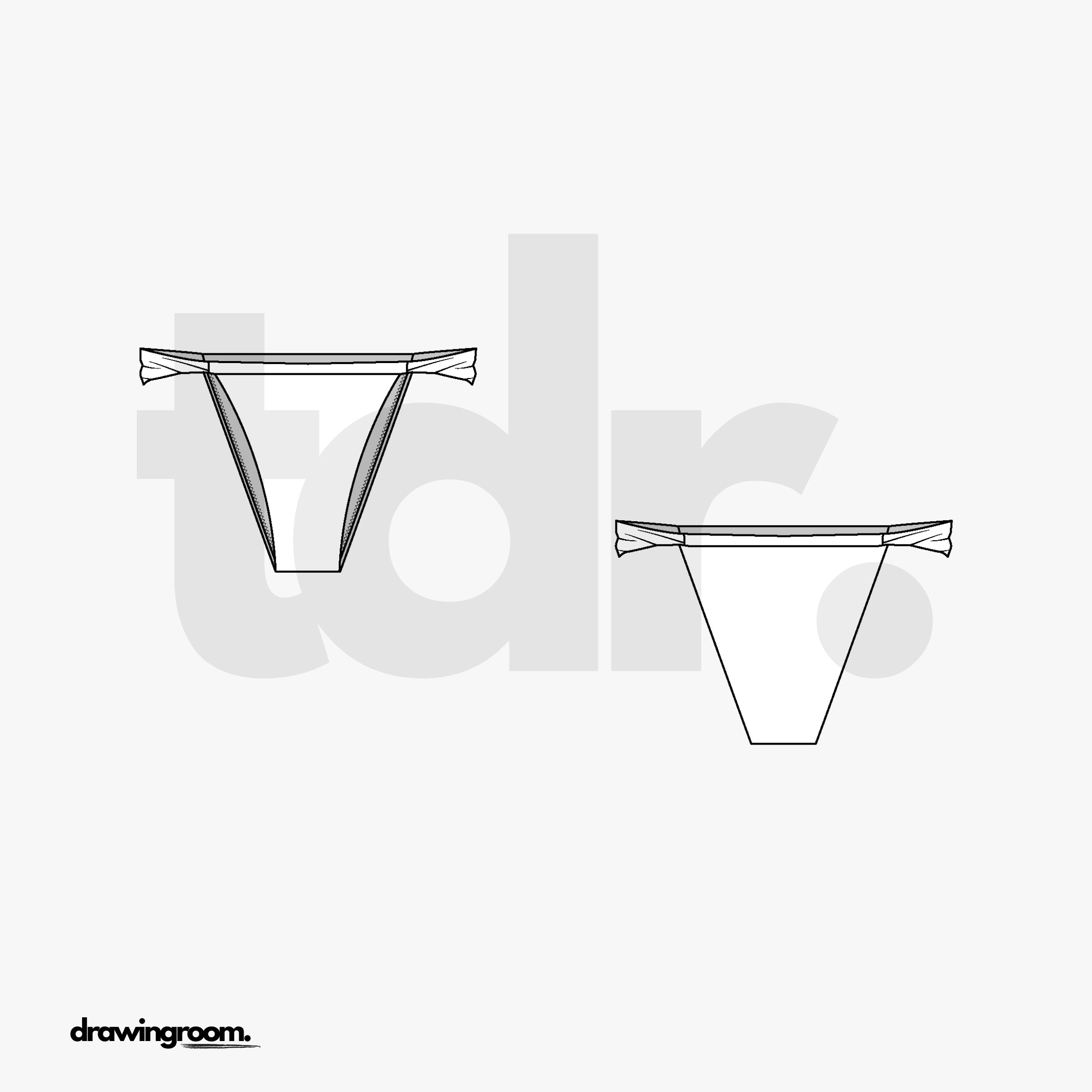 Ruched Strap Bikini Bottom - Flat Mockup Vector