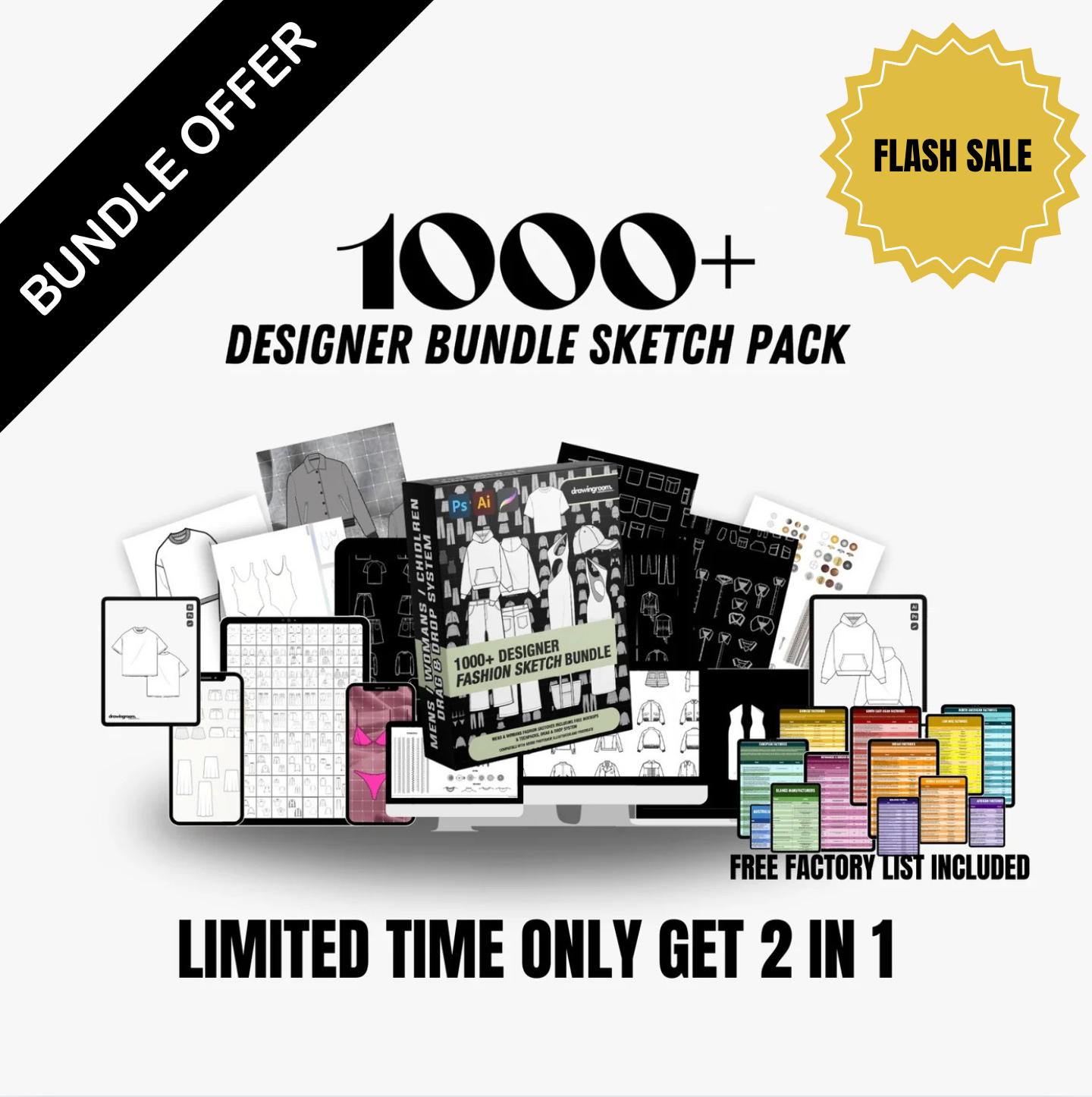 1000+ Designer Bundle Deal ( Free Factory List Included )