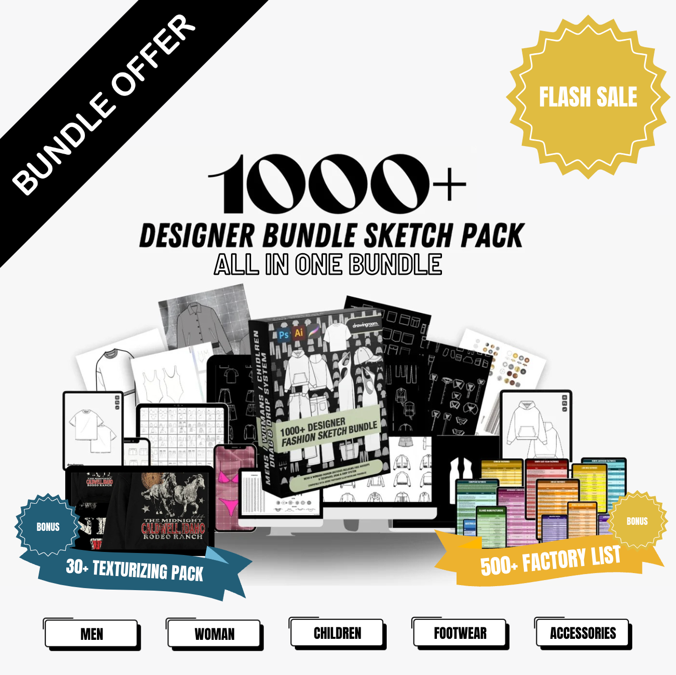 1000+ Designer Bundle Deal ( Free Factory List Included )