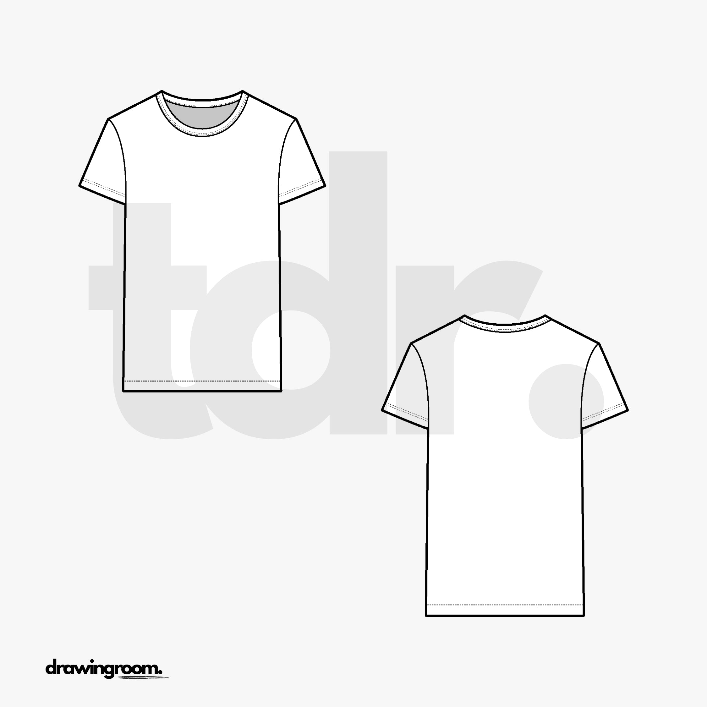 Slim Fit Crewneck T-Shirt - Flat Mockup Vector