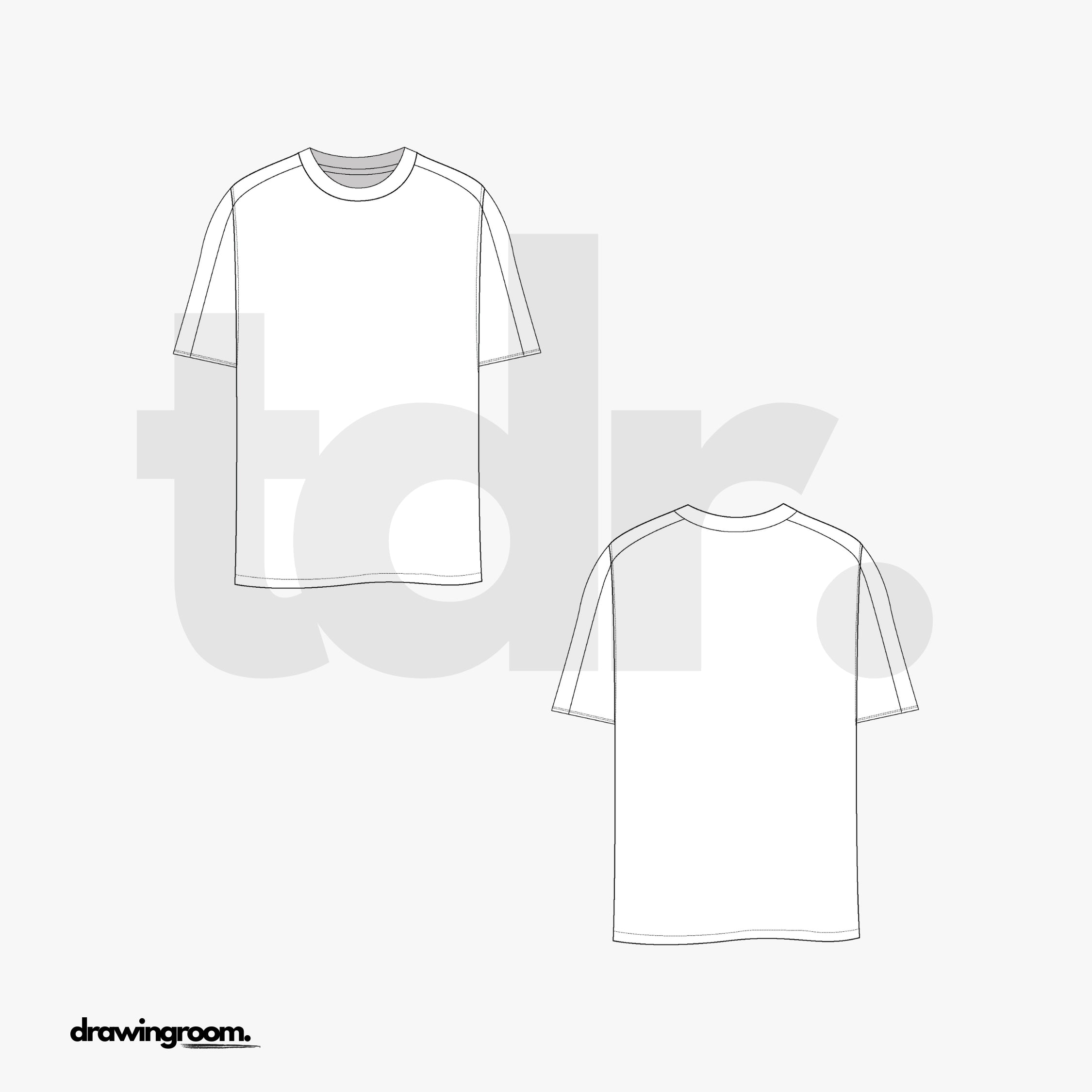 Slim Fit Short Sleeve Athletic Shirt - Flat Mockup Vector