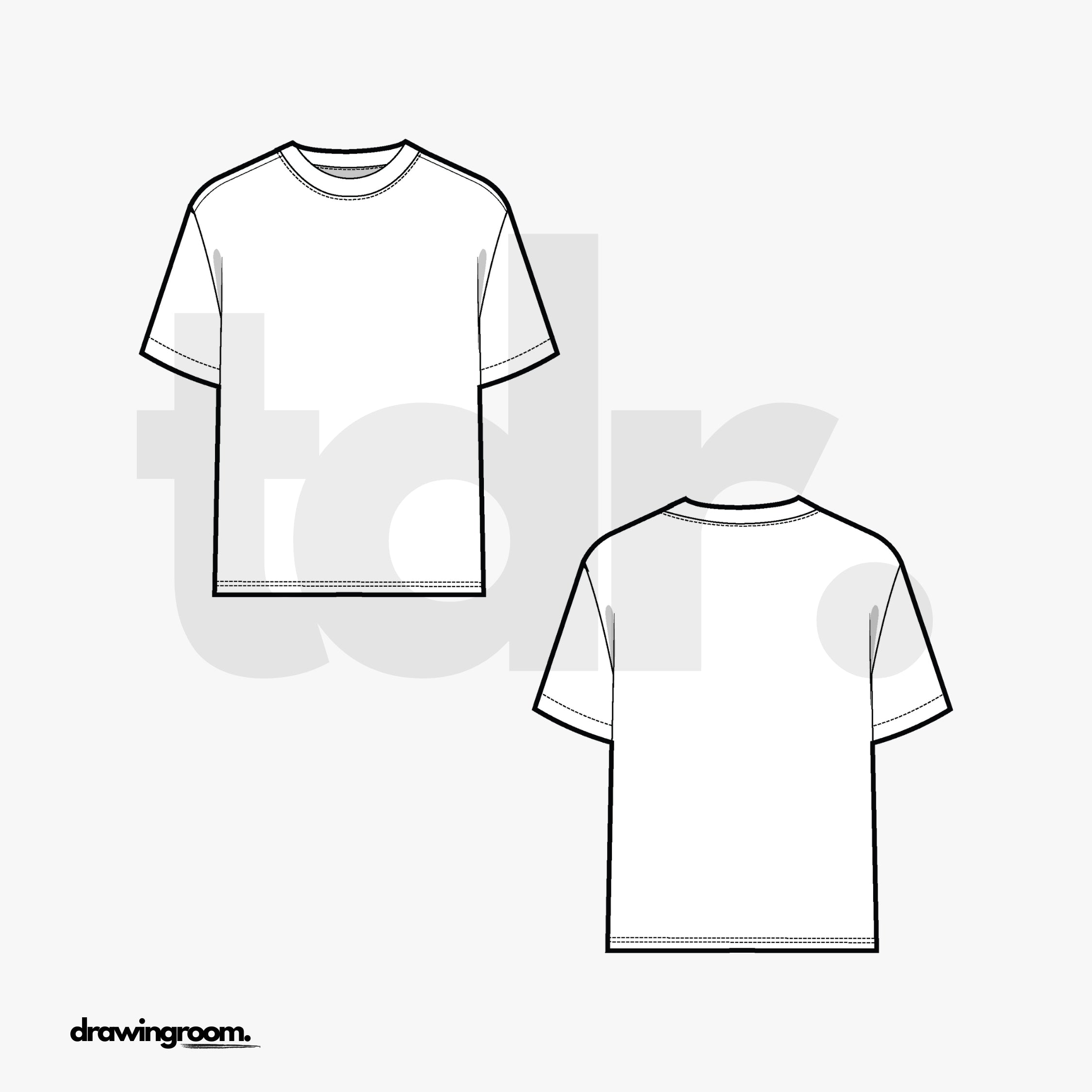 Slim Fit Short Sleeve T-Shirt - Flat Mockup Vector