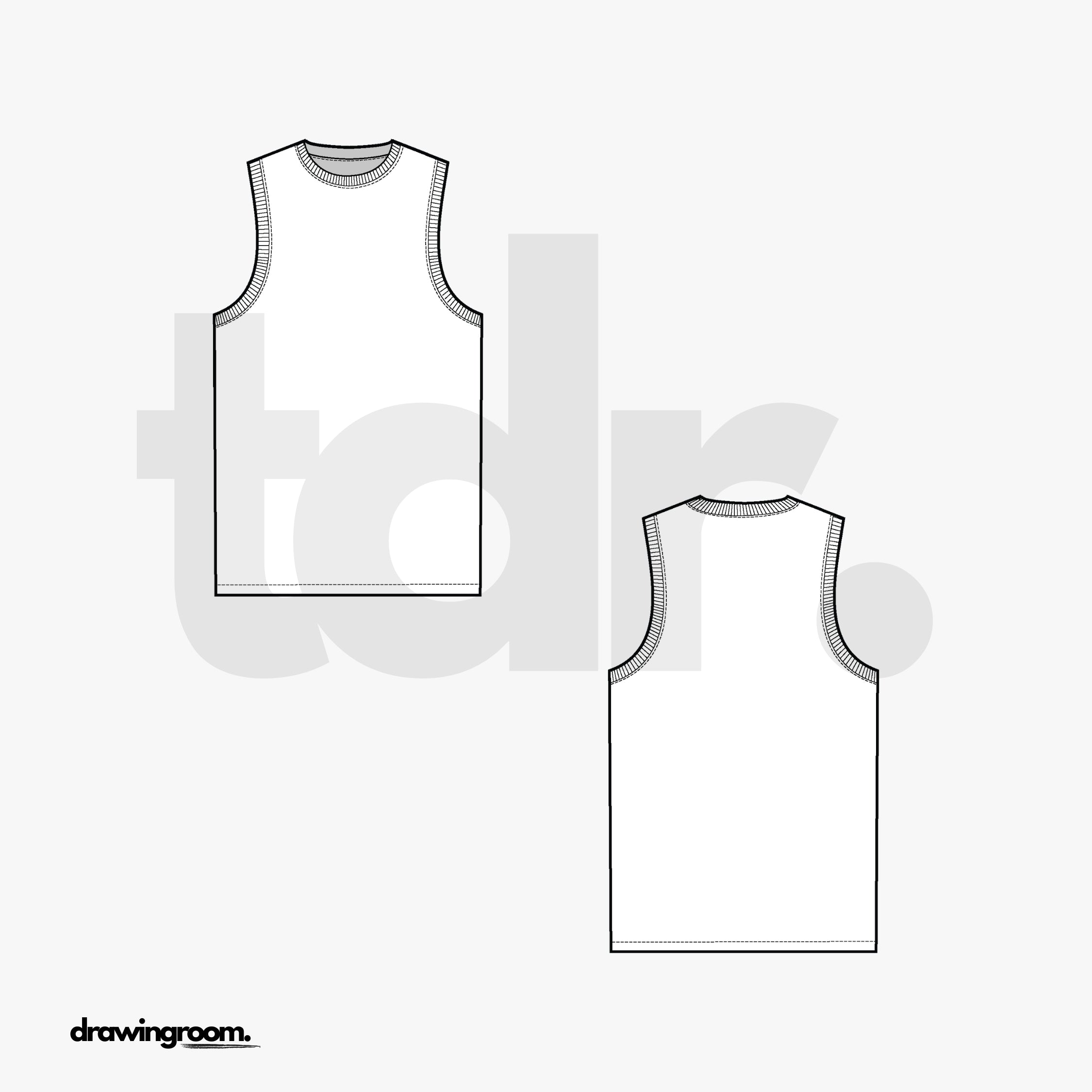 Slim Fit Tank - Flat Mockup Vector