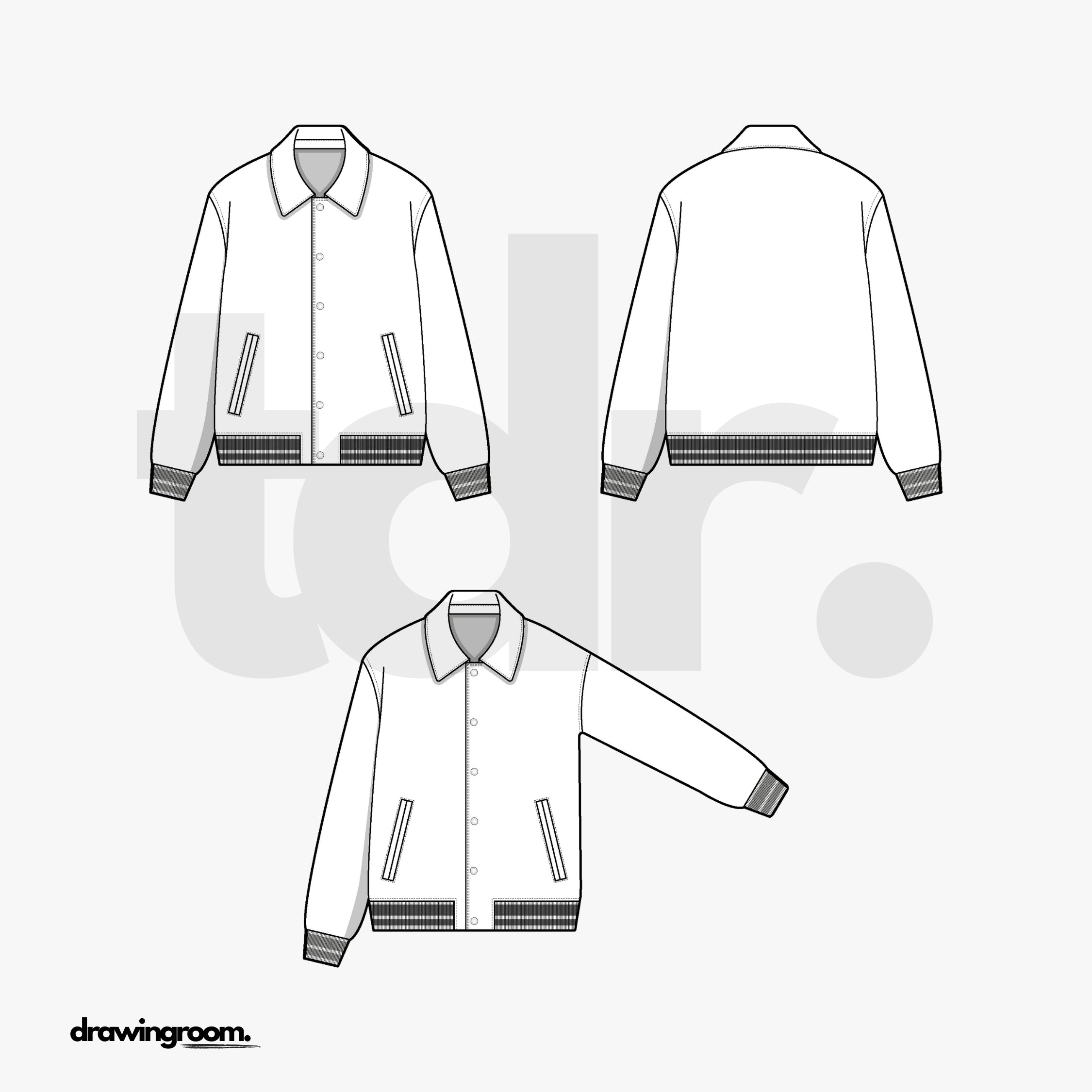 Varsity Jacket - Flat Mockup Vector