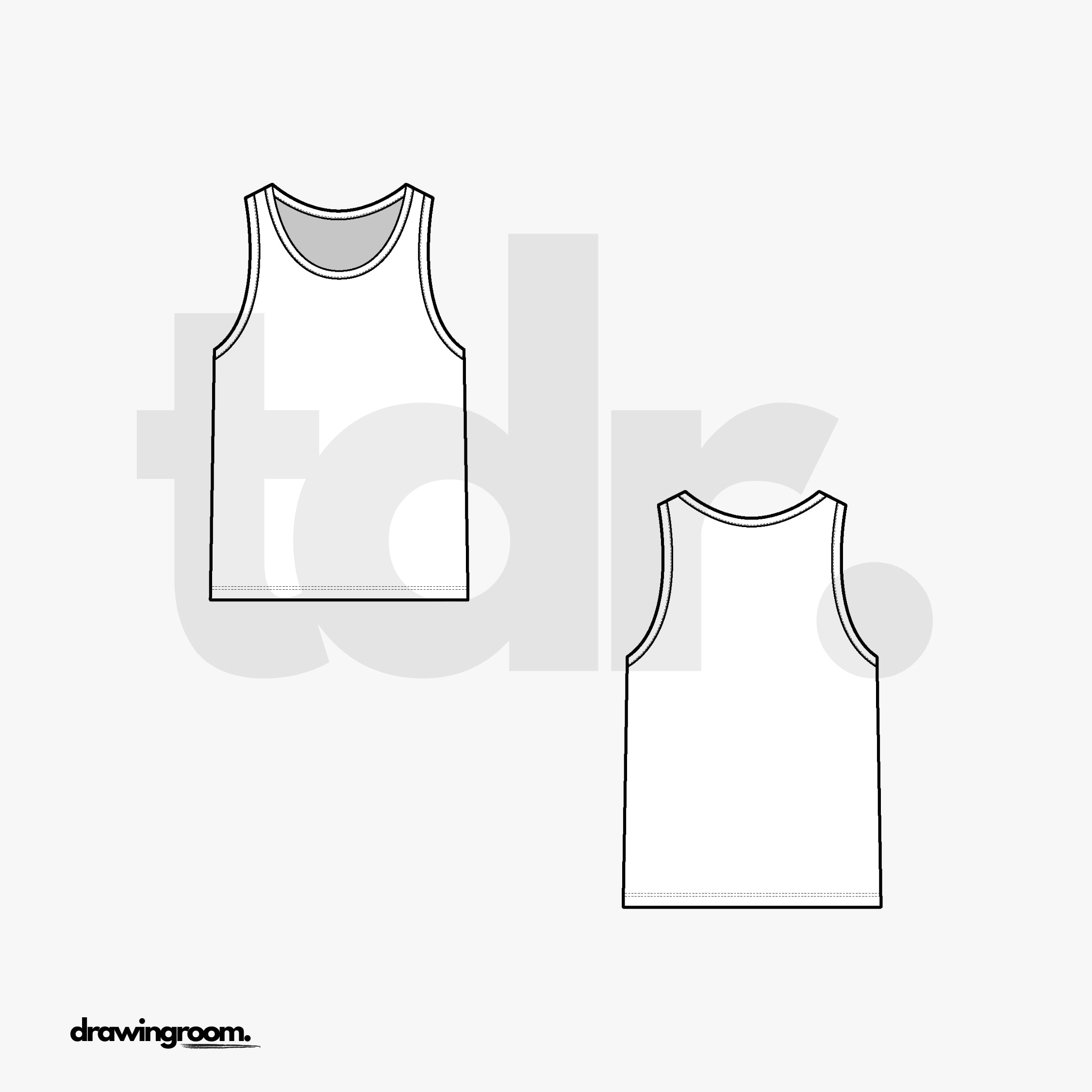 Straight Fit Tank Top - Flat Mockup Vector