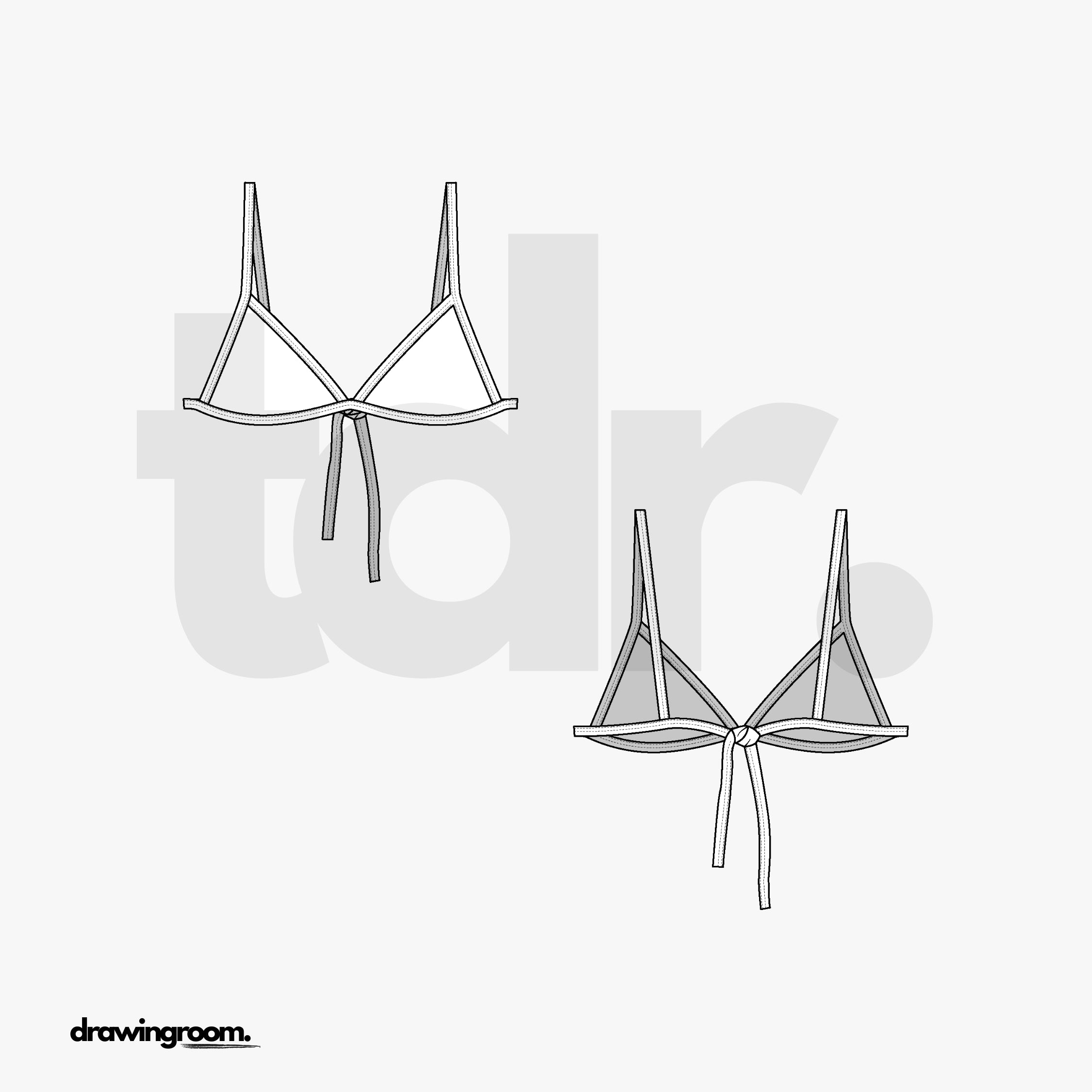 Strap Triangle Bikini Top - Flat Mockup Vector